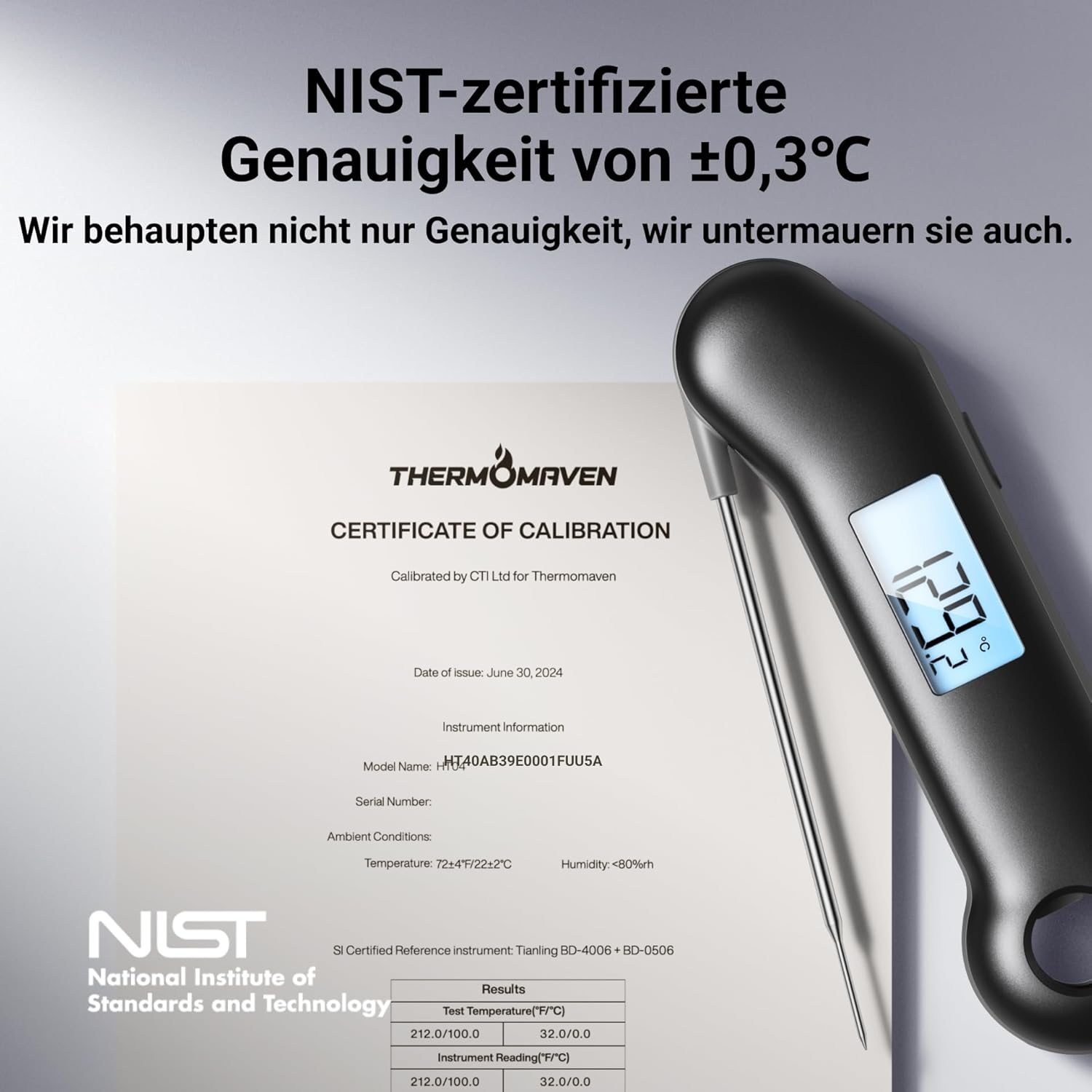 Thumbnail 2 de ThermoMaven F1 Turbo – Digitales Fleischthermometer mit 0,5 s Sofortanzeige, IP67, Magnet‑Halterung und integrierter Flaschenöffner
