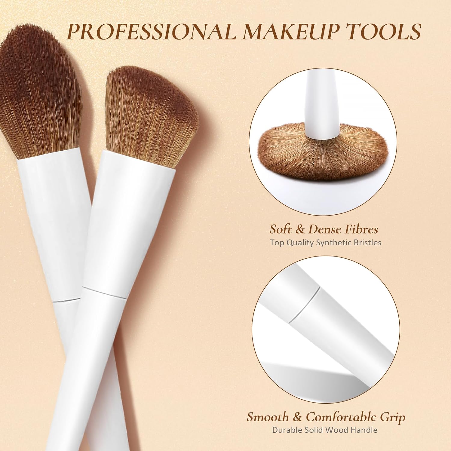 Thumbnail 4 de LUXBRU 20-Piece Makeup Brush Set with Case: Foundation, Powder, Eyes, Brows & More