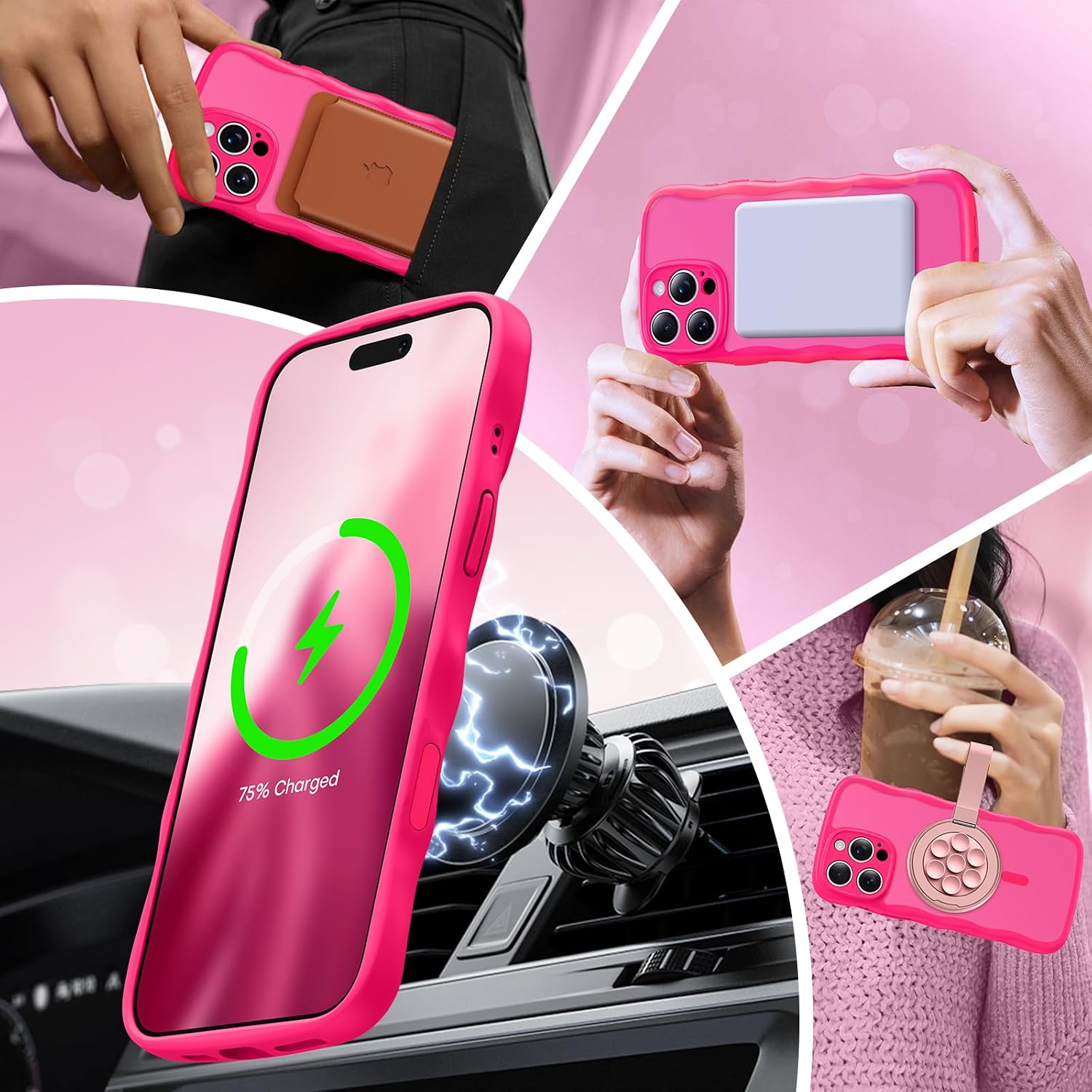 Thumbnail 5 de TAURI iPhone 16 Pro Max MagSafe Case, Hot Pink