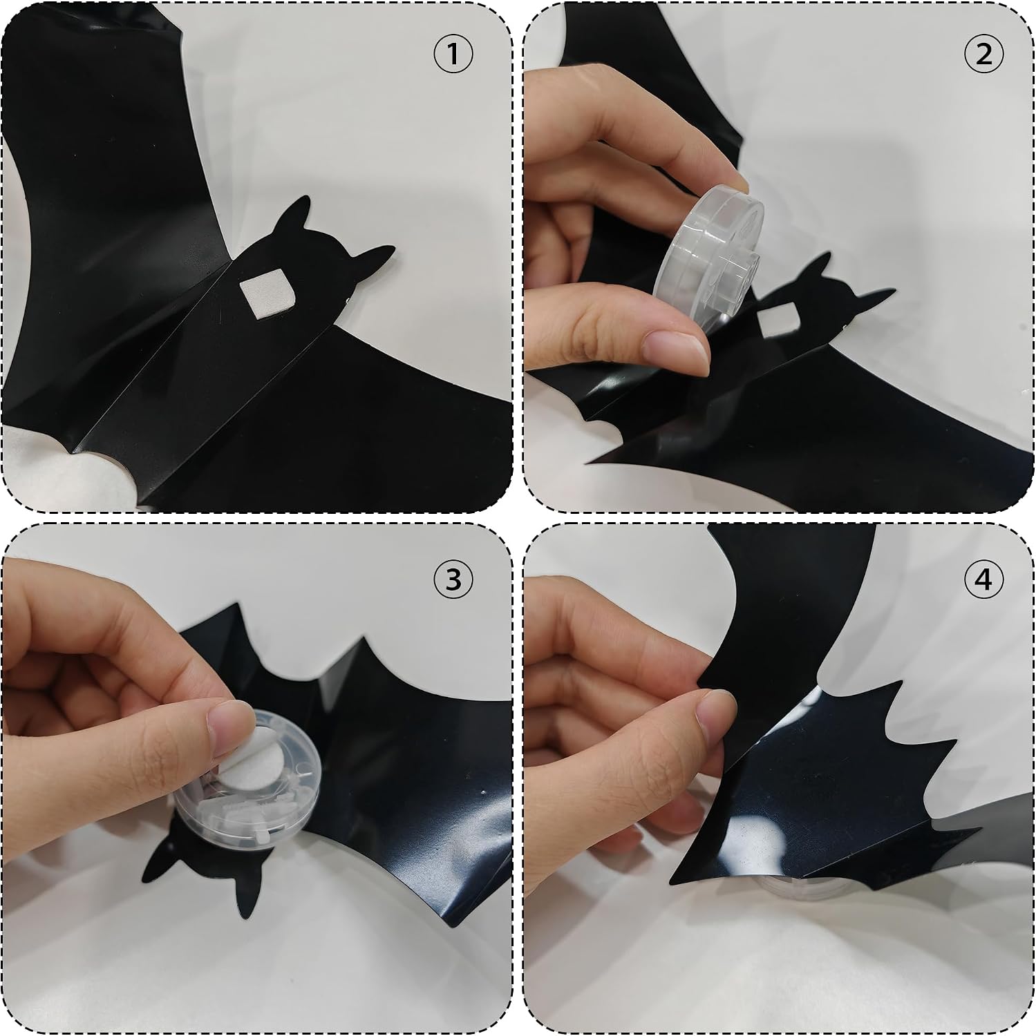 Thumbnail 5 de TW SHINE 3D Halloween Bat Wall Stickers with Purple and Orange LED Lights