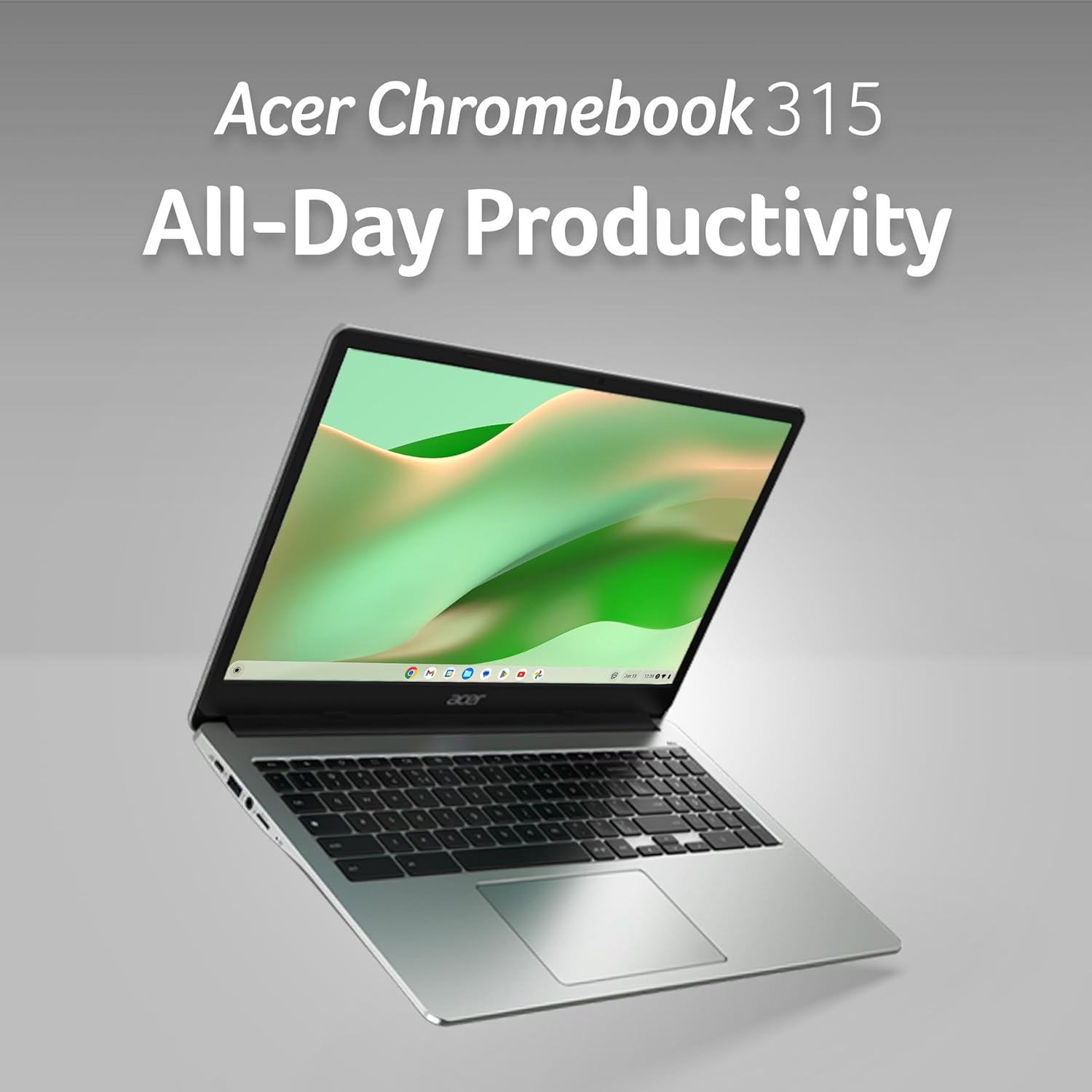 Thumbnail 1 de Acer Chromebook 315 CB315-4H (Intel Celeron N4500, 8GB RAM, 128GB eMMC) – 15.6" Full HD, Chrome OS, Silver