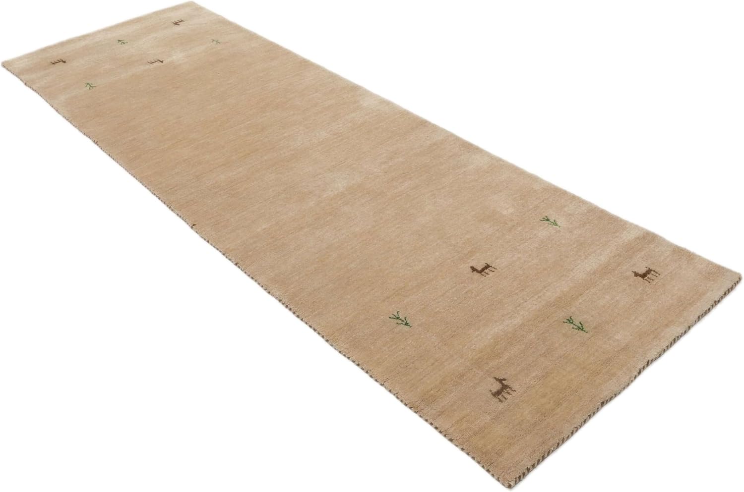 Detalle 2 de RugVista Gabbeh Two Lines Rug, 80 x 250 cm, Beige, Wool and Cotton