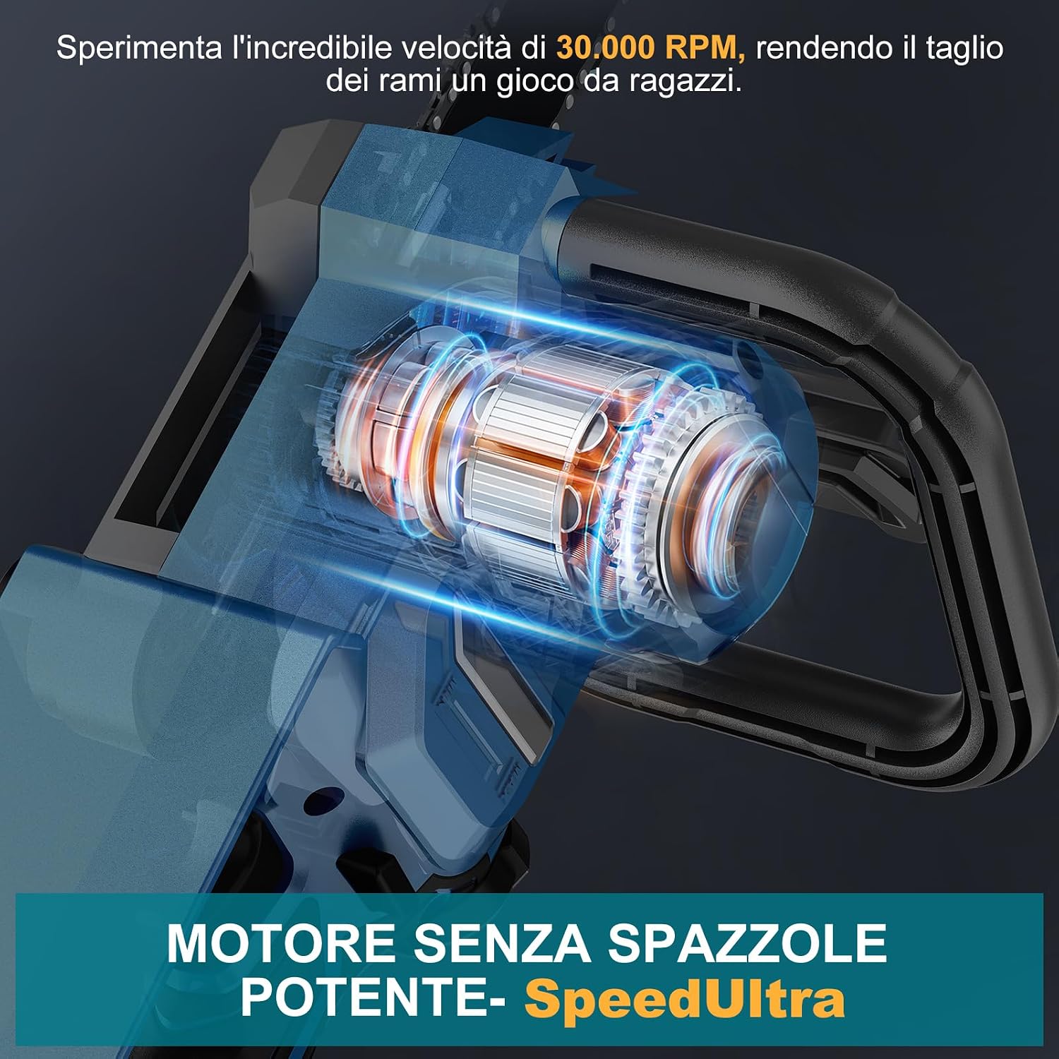 Thumbnail 3 de PowerCut X13: Motosega a batteria da 12 pollici con 2x4000mAh, taglio rapido e senza fili