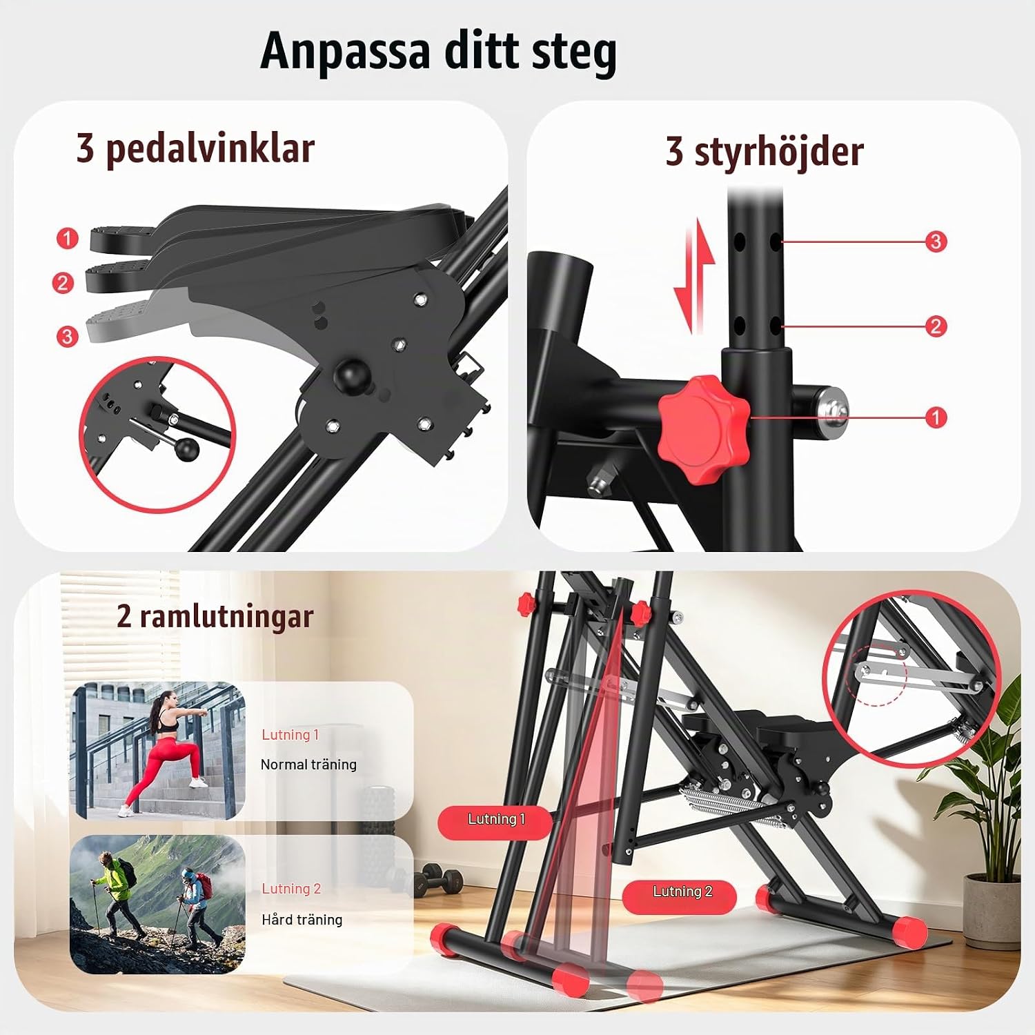 Detalle de RELIFE REBUILD YOUR LIFE JL-CT03 trappmaskin med justerbart motstånd