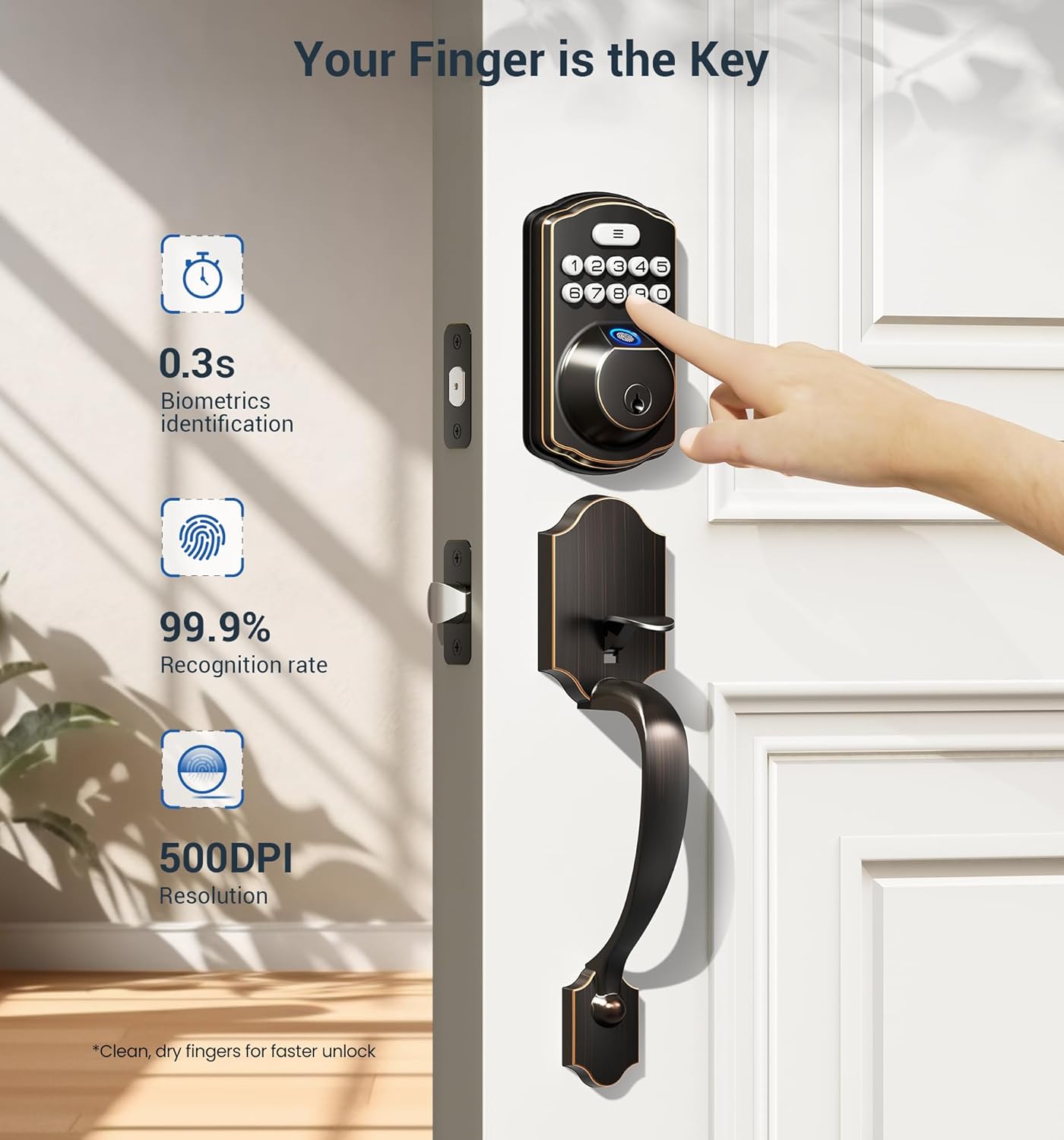 Detalle de Veise Fingerprint Deadbolt Lock KS02D