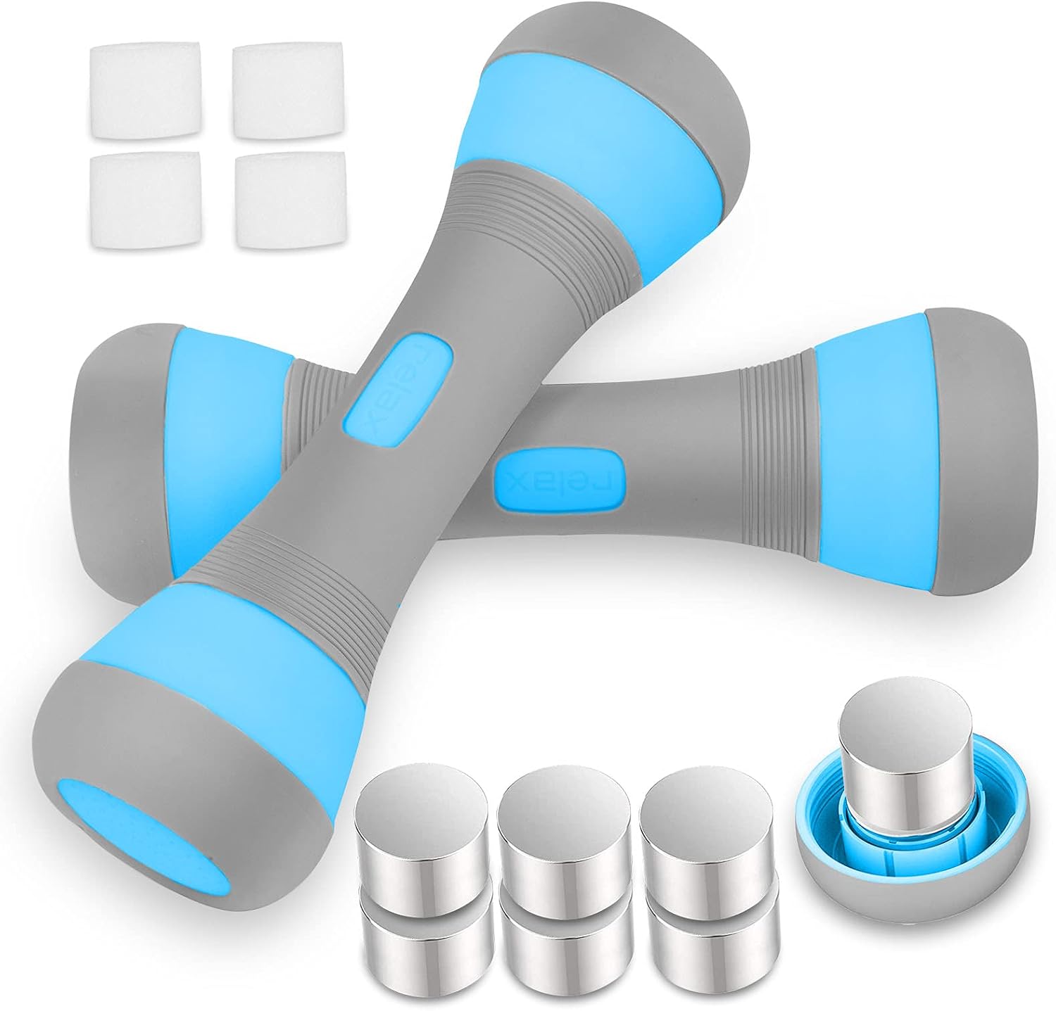 Detalle de VAZILLIO adjustable dumbbells set 5 kg pair