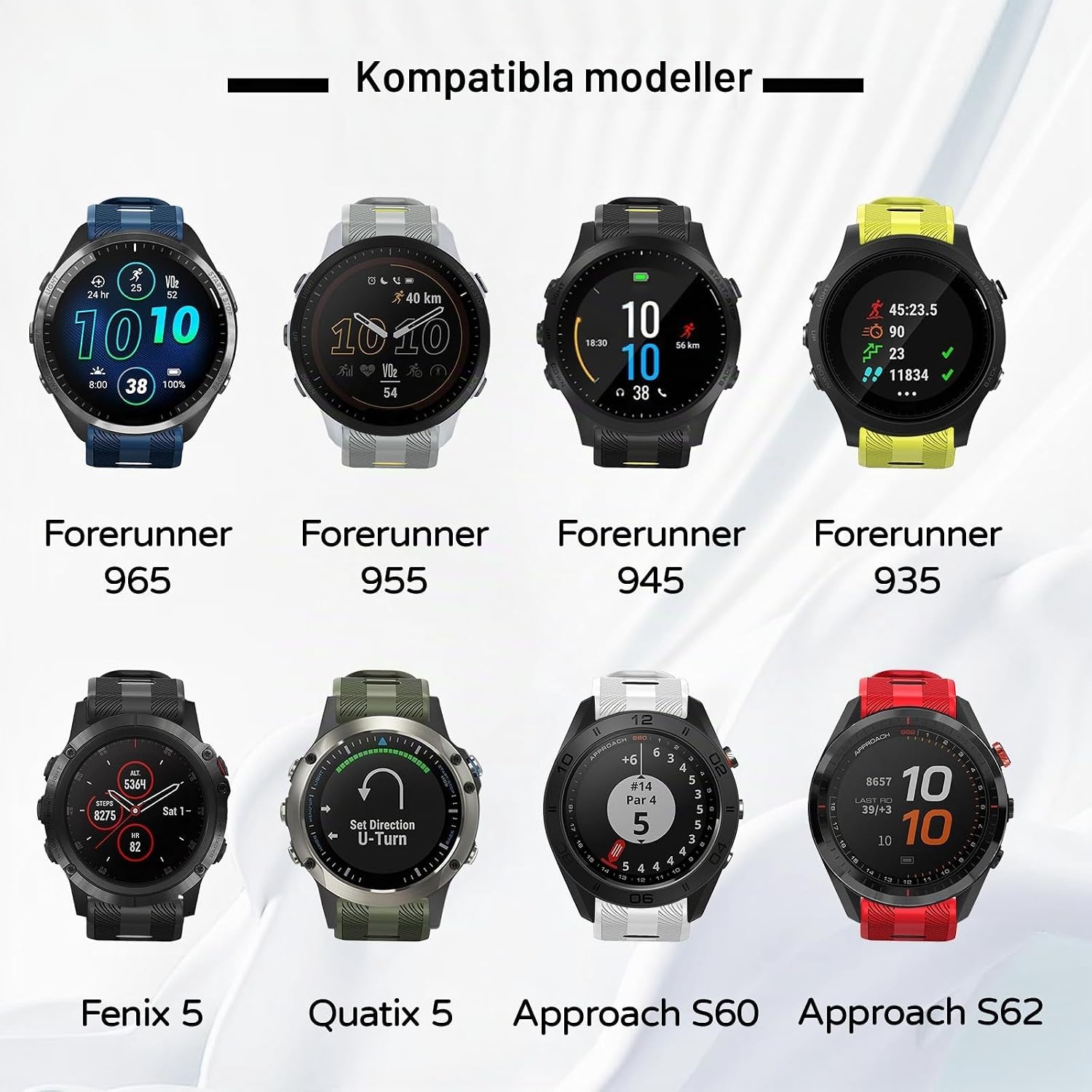 Thumbnail 4 de U-LIMVE 22 mm silikonarmband för Garmin Forerunner 965/955/945/935