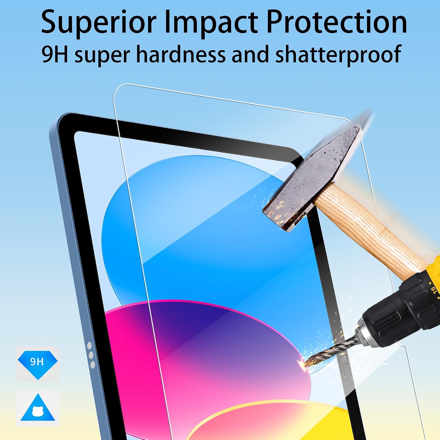 Detalle 2 de 4youquality 2-Pack Screen Protector for iPad (A16) — 11in tempered glass