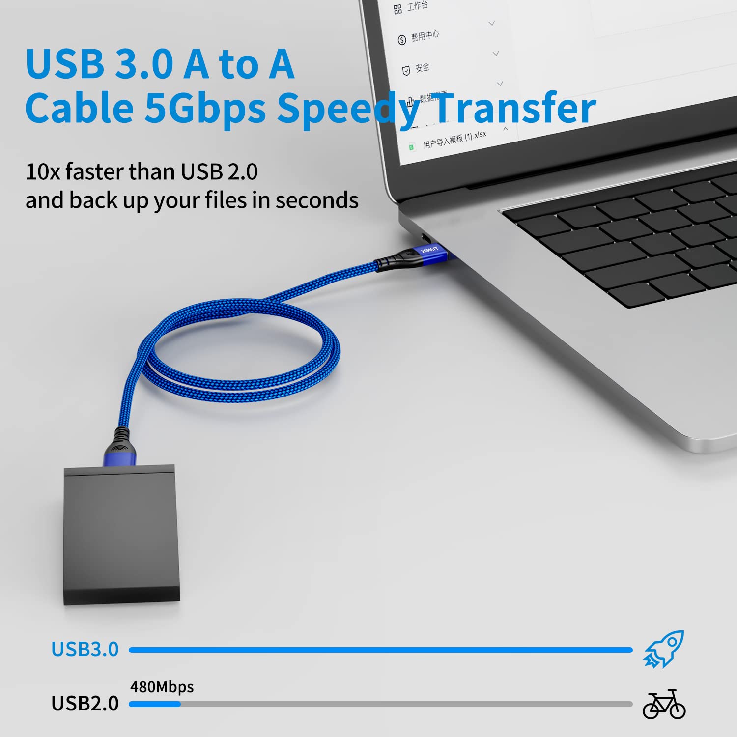 Detalle 1 de XGMATT USB 3.0 Kabel 4 m 5 Gbps