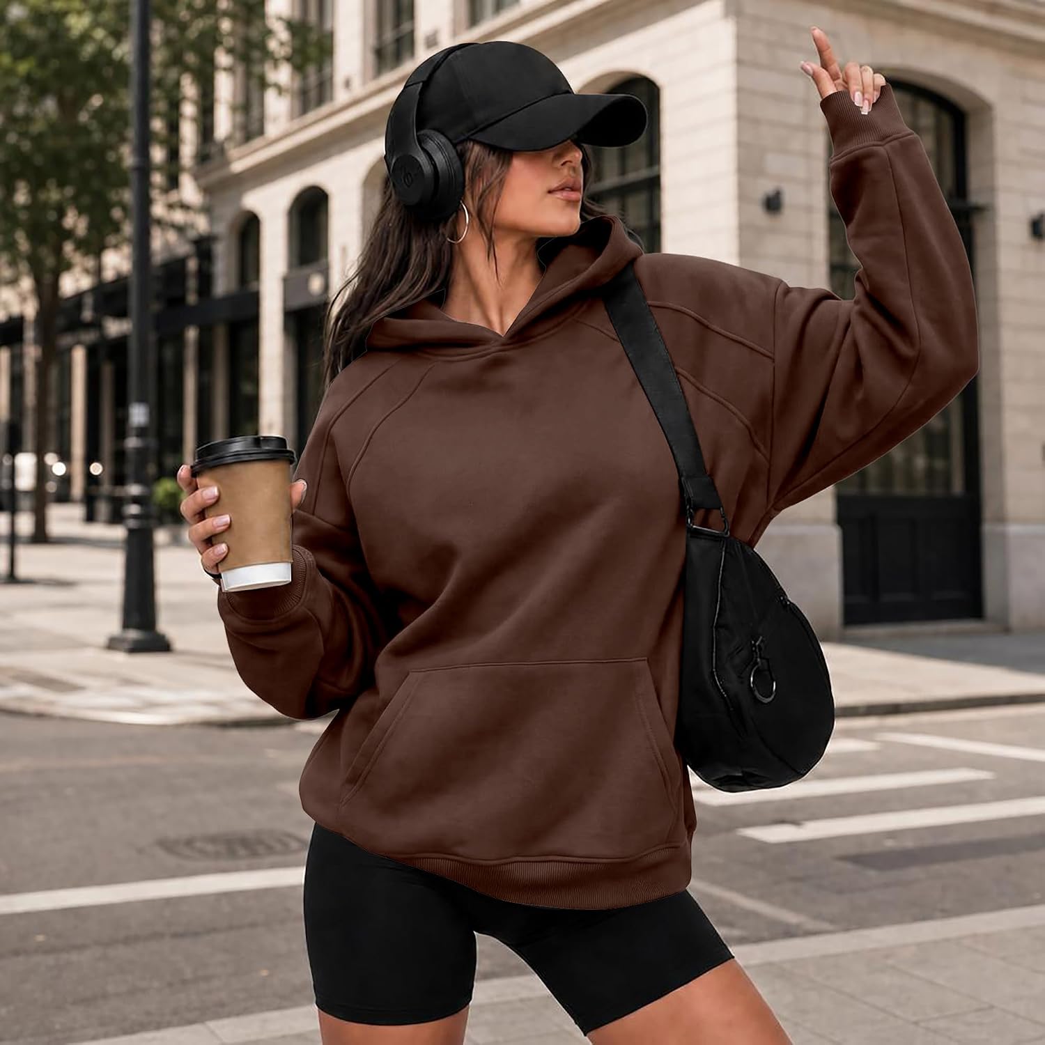 Detalle de Onlypuff Women's Oversized Hoodie, Fleece