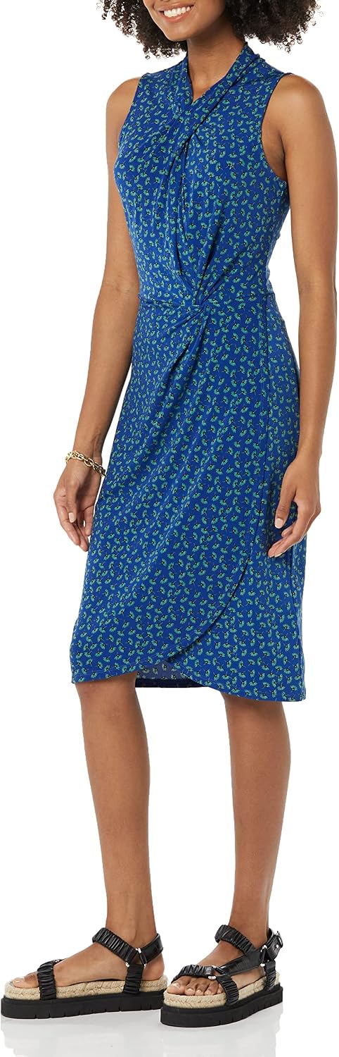 Detalle de Faux wrap dress keyword crossover twist neck