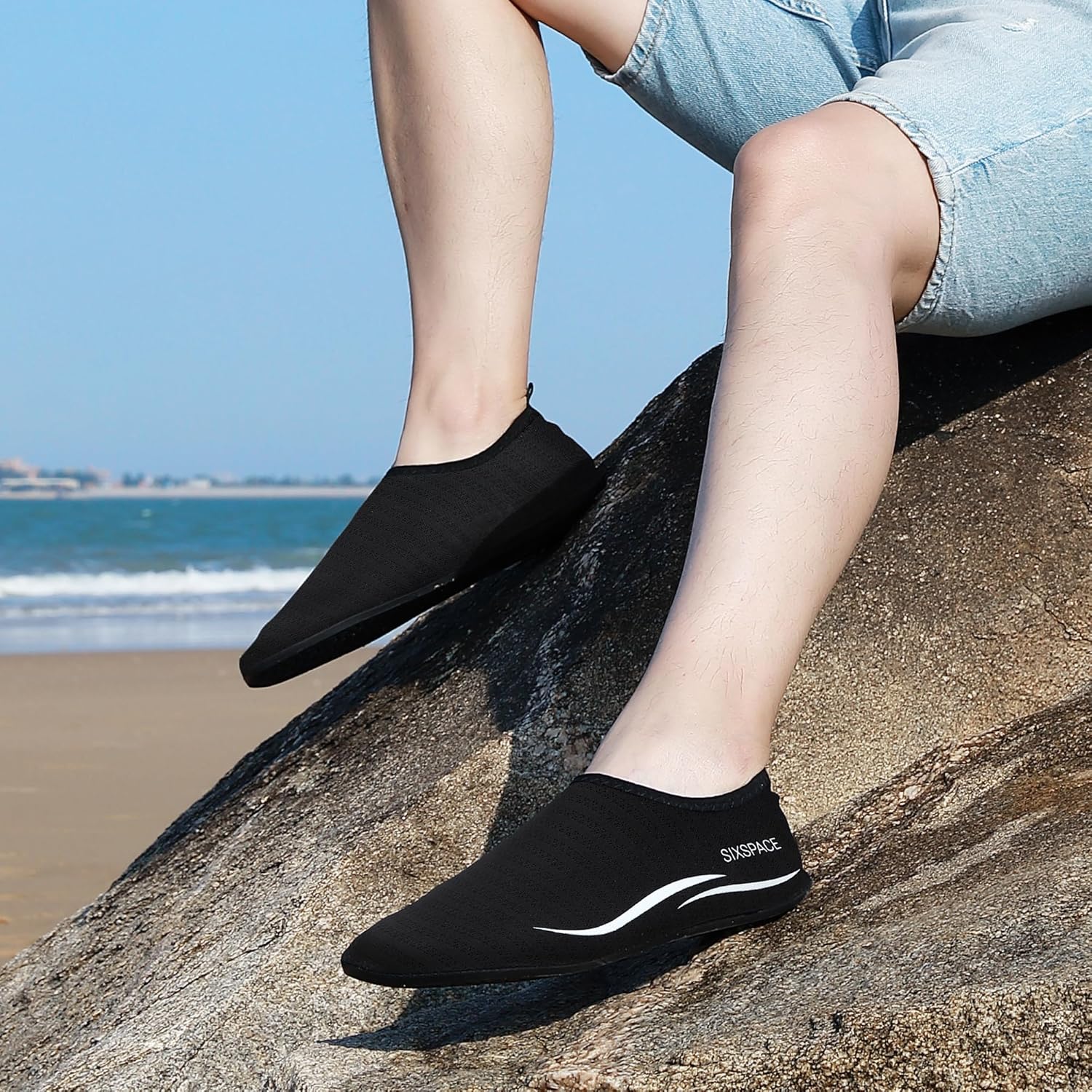 Detalle 2 de Sixspace Badeschuhe Wasserschuhe – Schnelles Trocknen, atmungsaktiv & rutschfest, für Herren & Damen (Gr. 34–47)