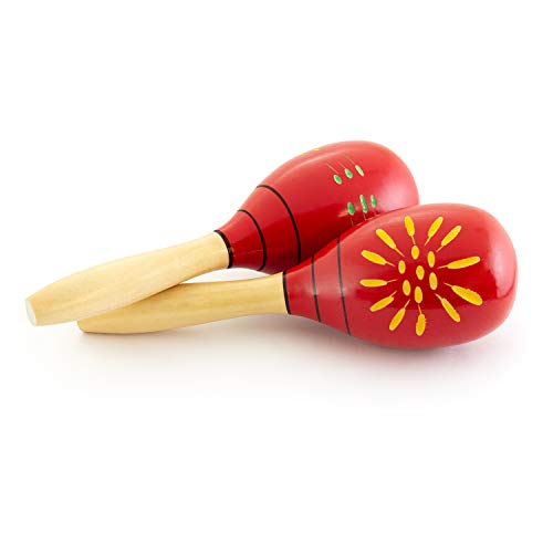 Detalle de Tiger Maracas Decorate in Legno Rosse – Suono e stile in un pezzo unico