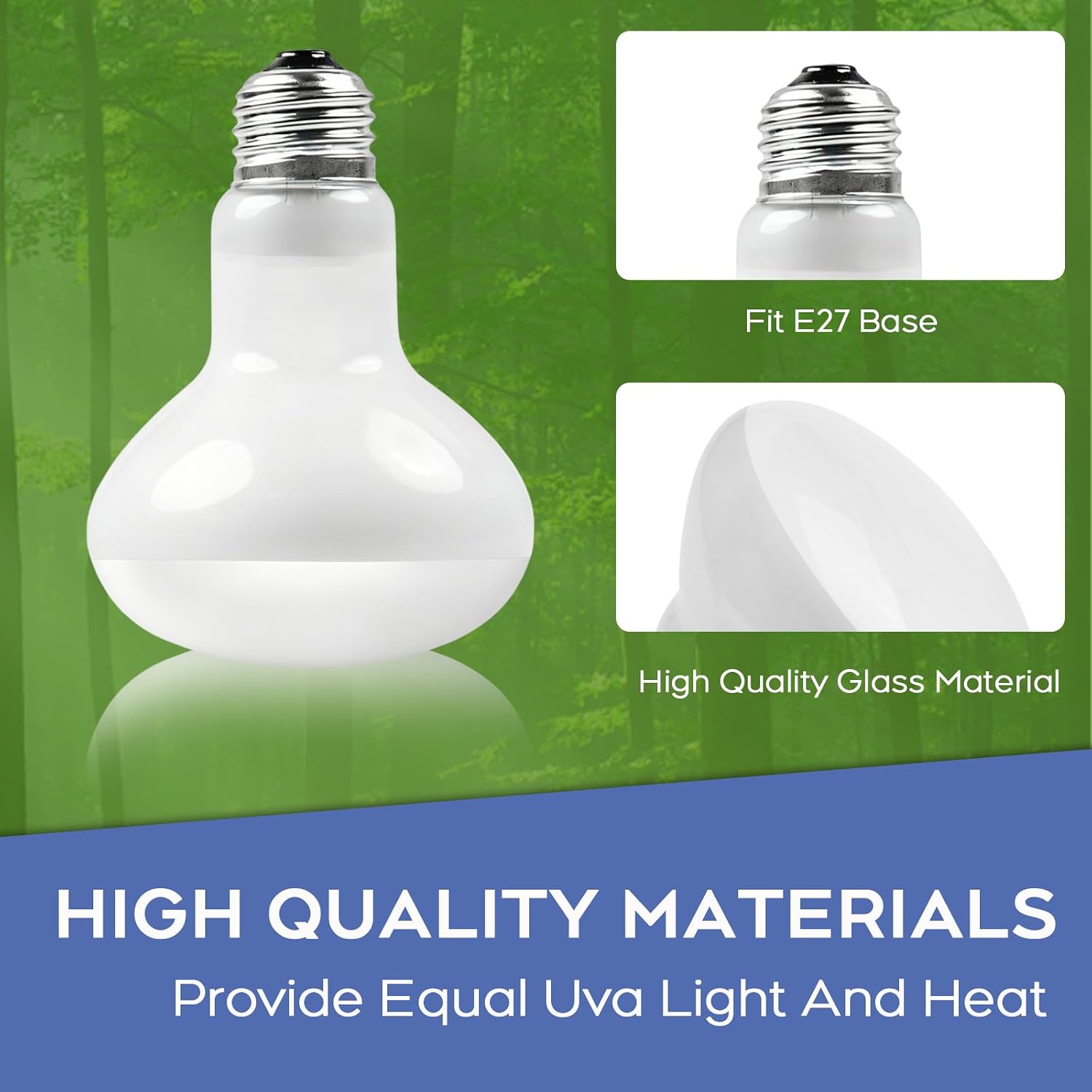 Thumbnail 2 de Houbobo 2 Pack Reptile Heat Lamp Bulbs, 100W – E27 Base for Terrarium Basking