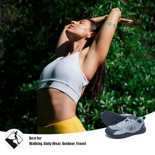 Detalle 2 de HOBIBEAR Zapatos barefoot para mujer con caja de dedos ancha y suela flexible para senderos y gimnasio