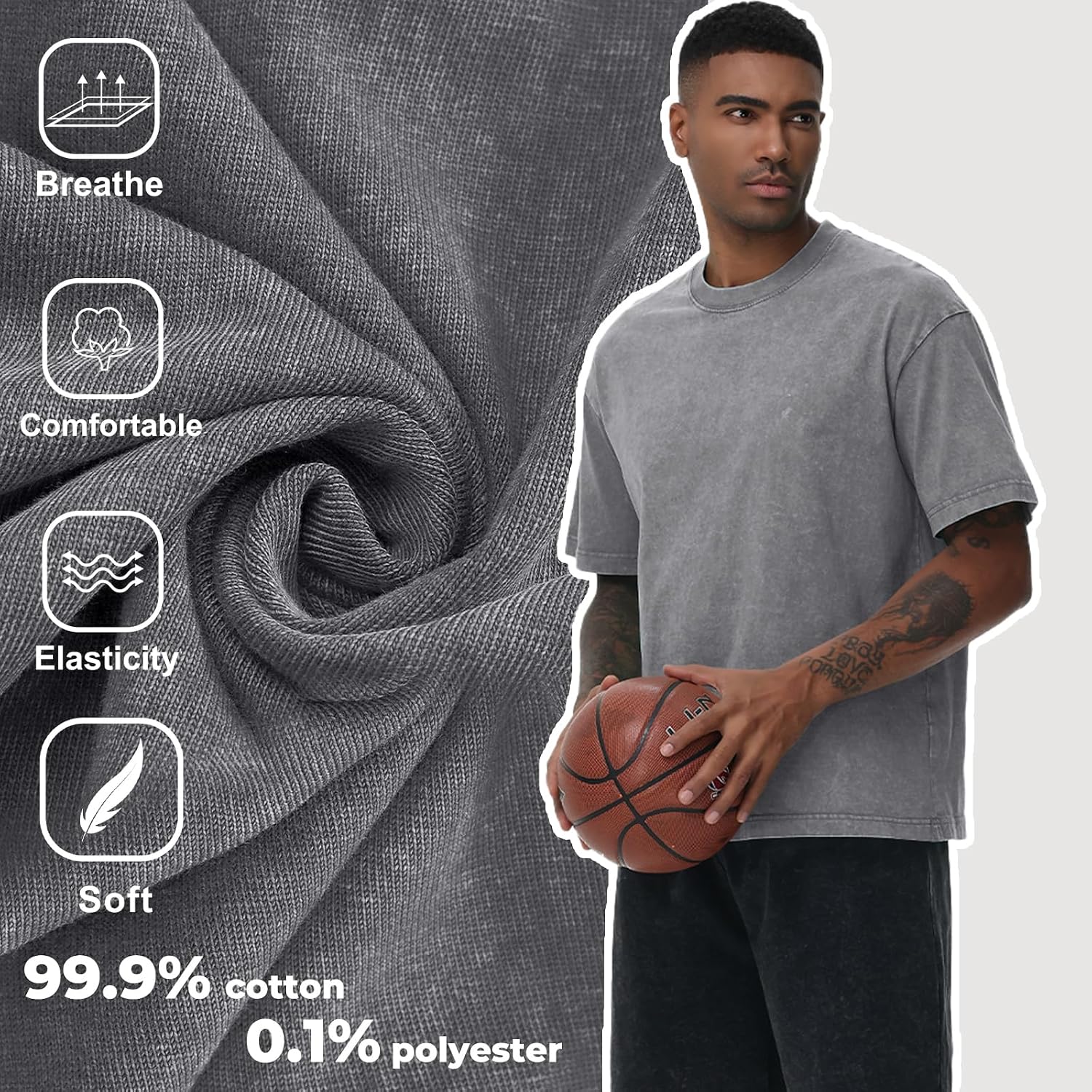 Thumbnail 4 de Men's Cotton Oversized Tee 3 Colors
