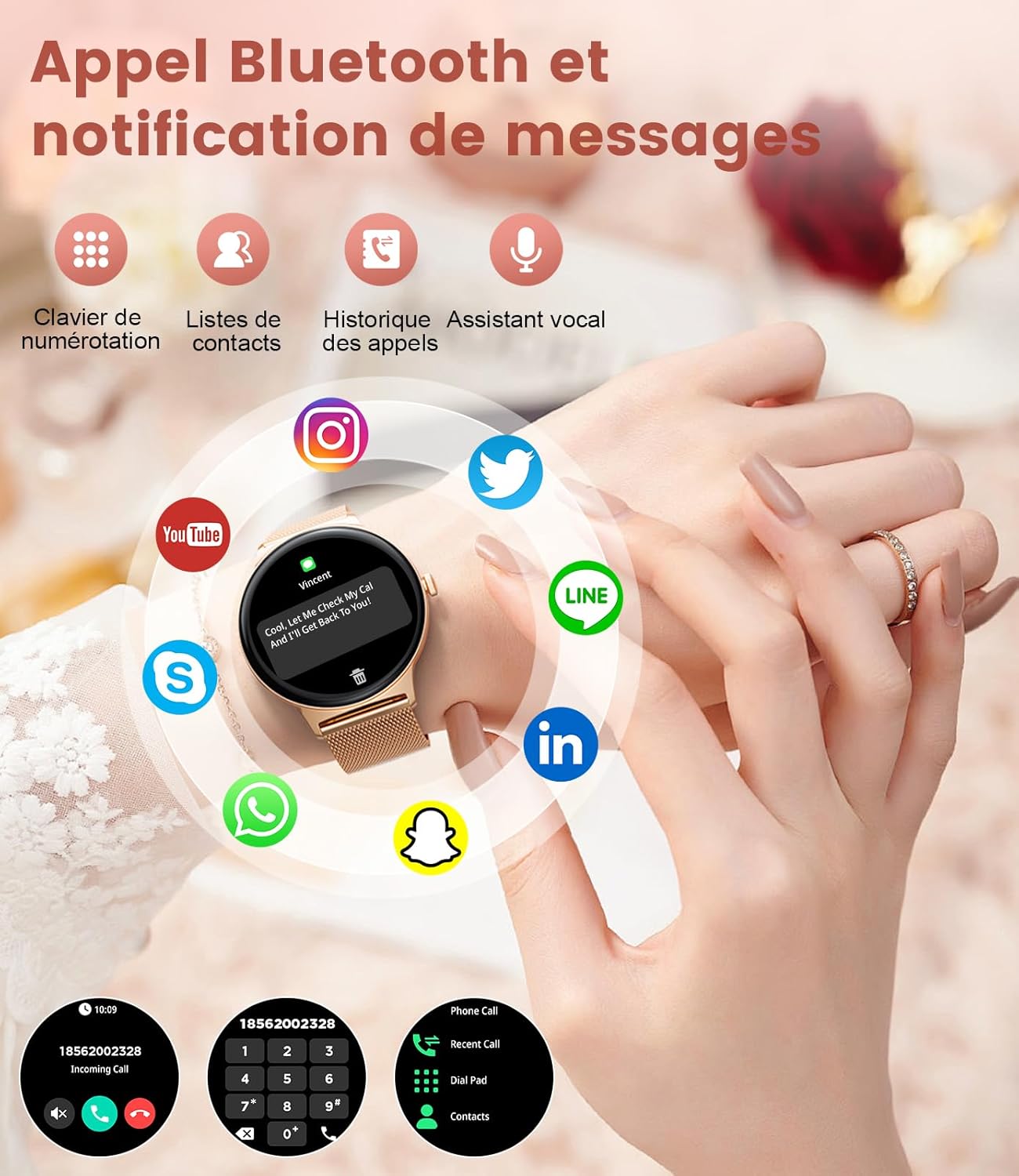 Thumbnail 2 de Montre Connectée Femme Smartwatch Sport 1,32'' AMOLED Ultra-Fin — Santé féminine, 100+ modes et Bluetooth