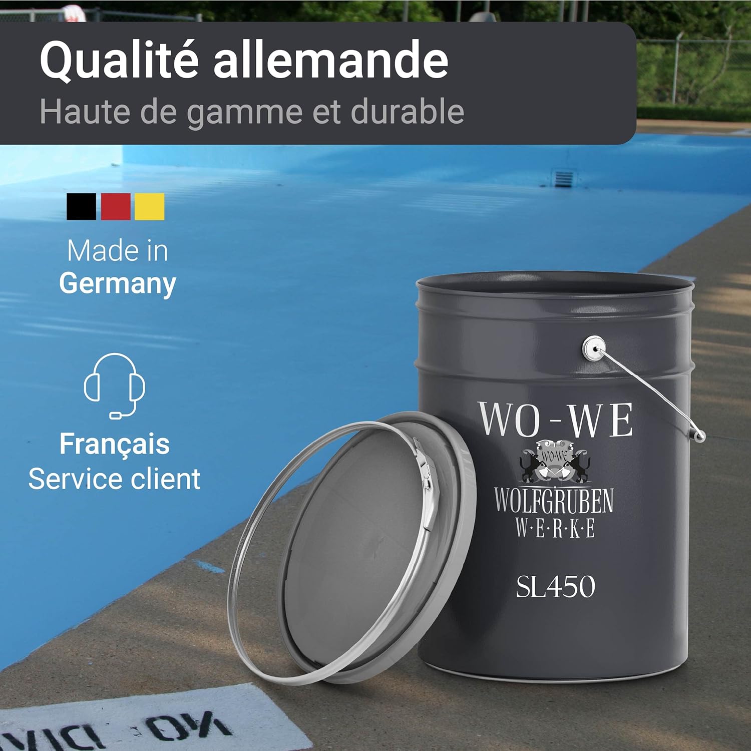 Thumbnail 4 de WO-WE Kit de Peinture Résine pour Piscine SL450 – Ivoire clair (RAL 1015) 10 kg