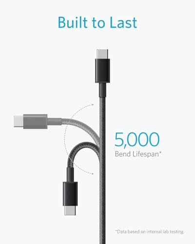 Thumbnail 2 de Anker USB C to USB C Charger Cable, 60W (3A) New Nylon, 6 ft / 1.8 m, 2-Pack