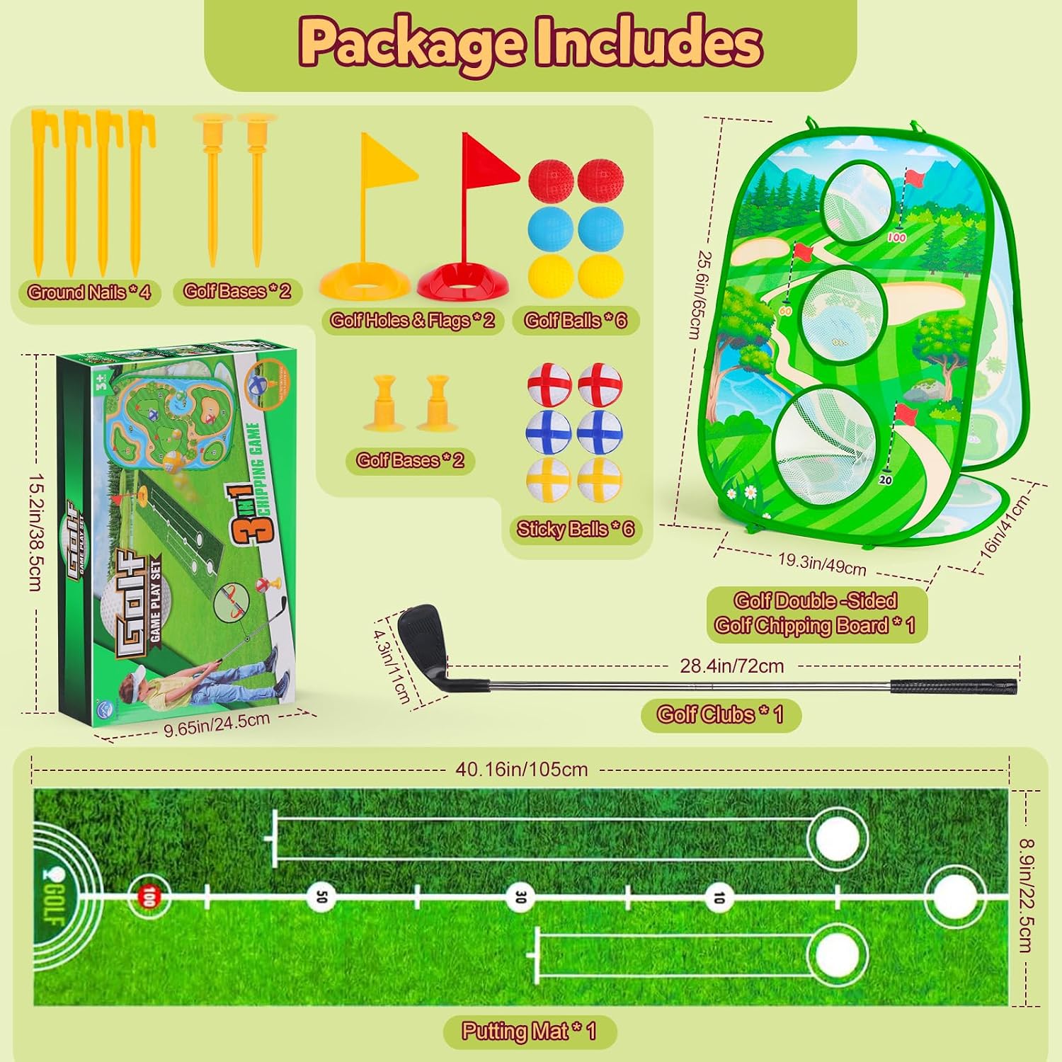 Thumbnail 3 de 4-In-1 Kids Sticky Golf Games Set