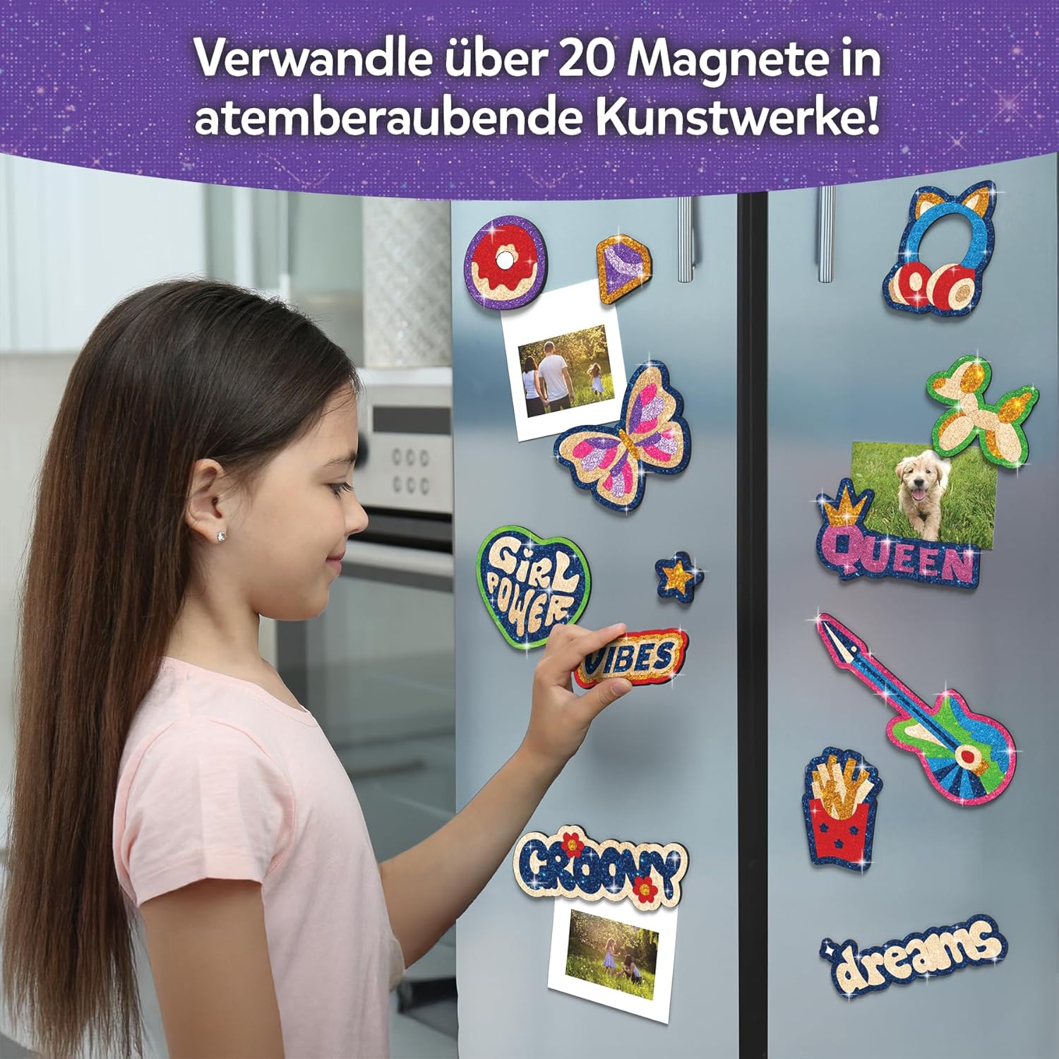 Detalle de Skillmatics Folienspaß – Girl Power: DIY Folienkunst-Magnet-Set (20+ Magnete, 60+ Schaumstoff-Aufkleber, 150 Folienbögen)