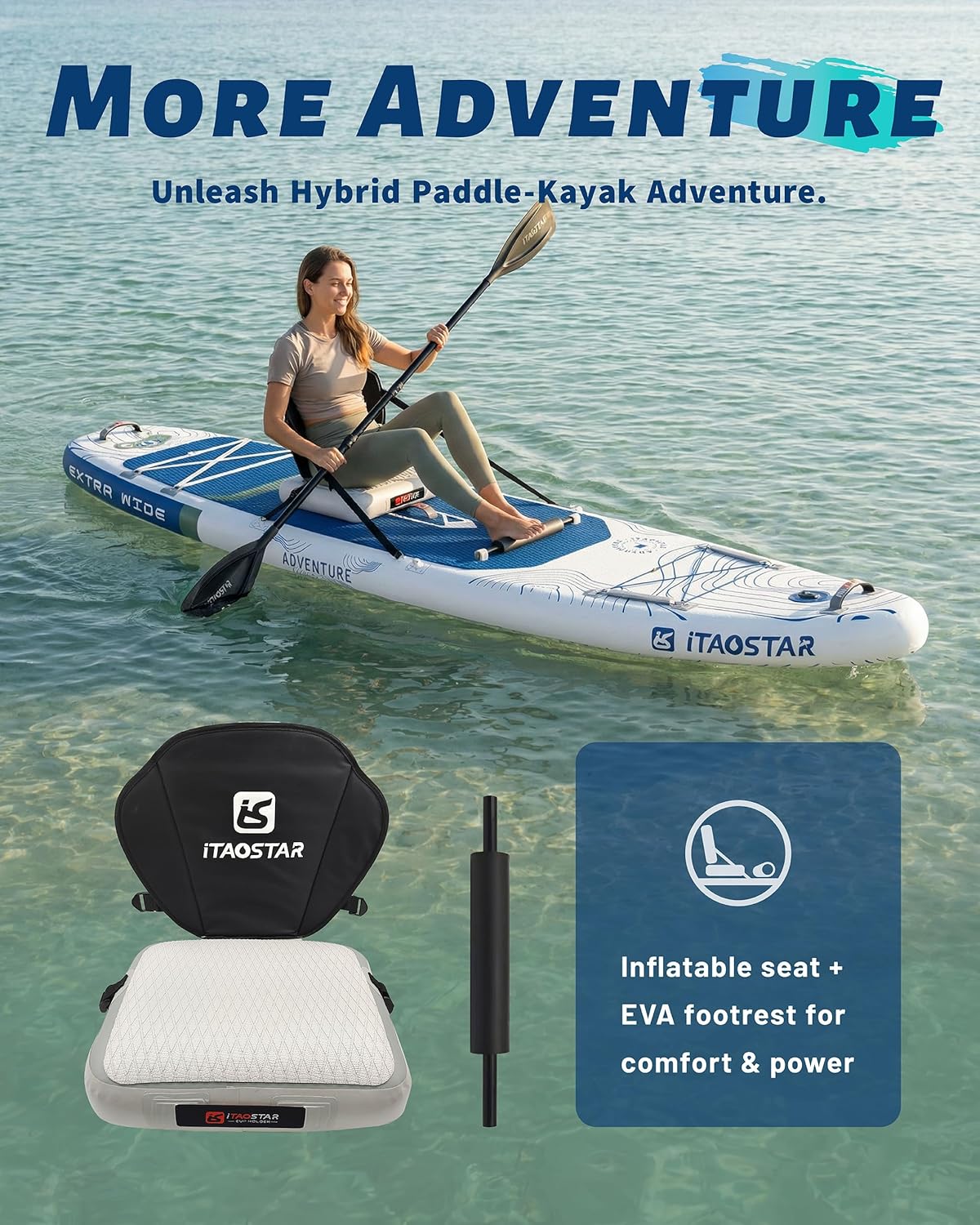 Thumbnail 3 de iTAOSTAR Adventure 12'×35"/39" Extra Wide SUP Board 🏄