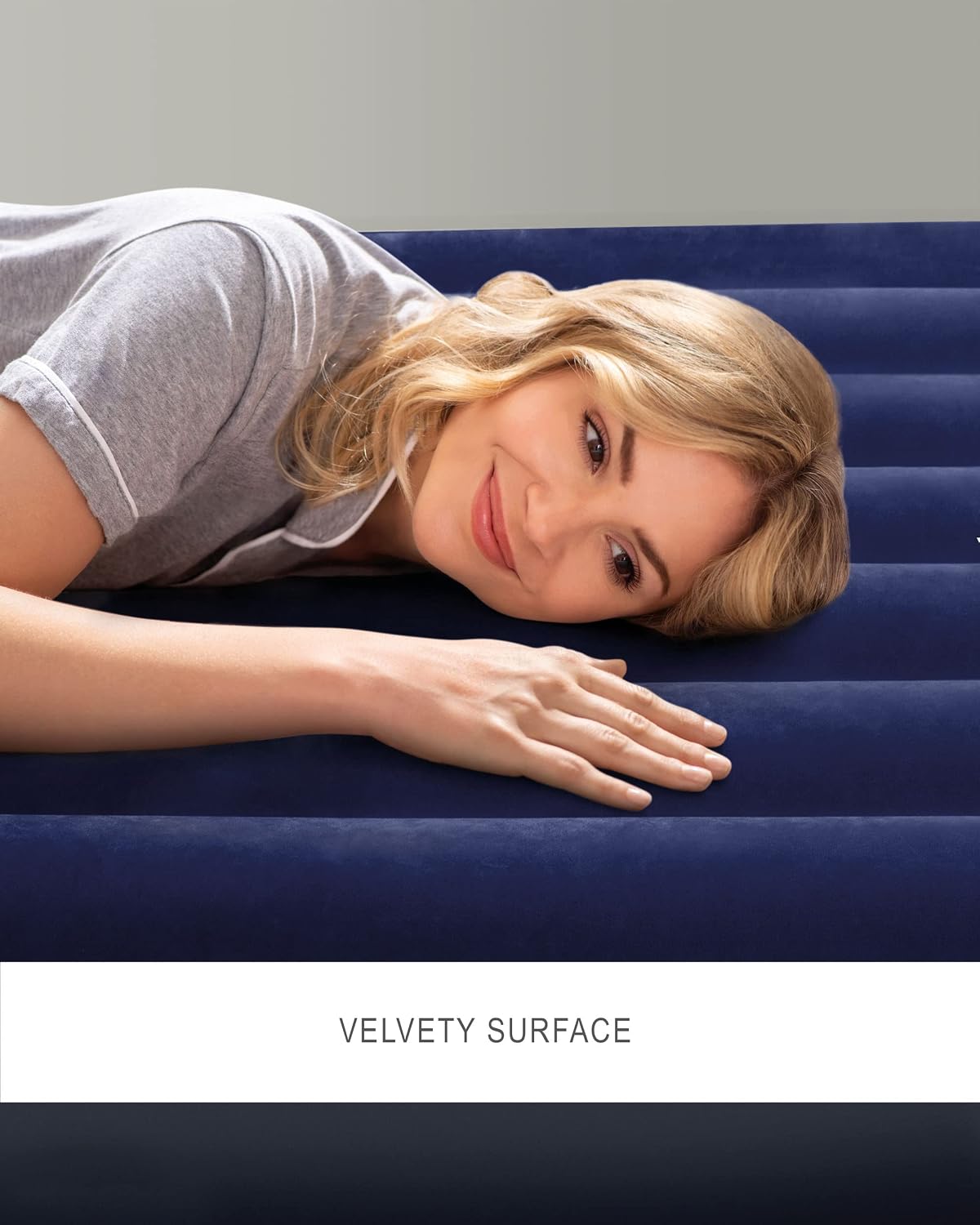 Detalle de Intex 64757E Dura-Beam Standard Downy Air Mattress: Twin, 10in, 300lb Capacity