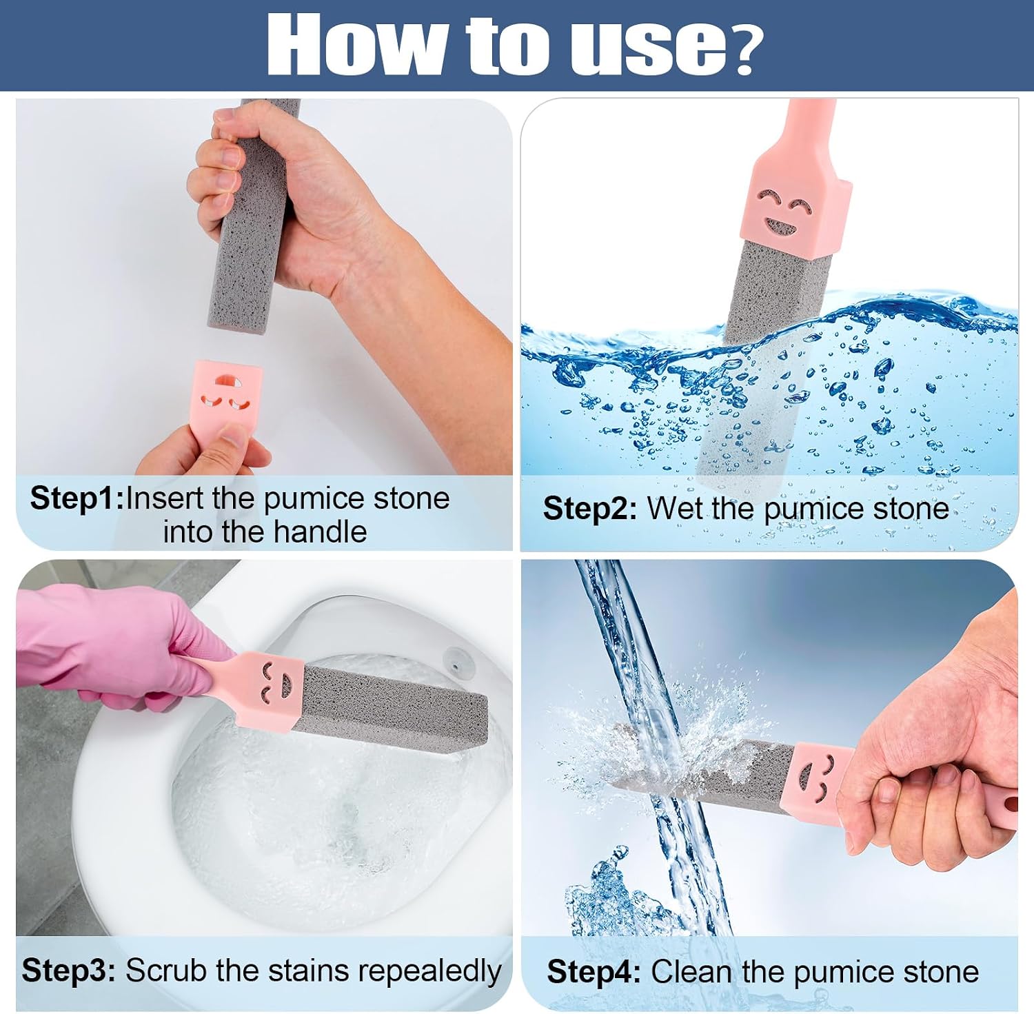 Detalle de Navona PS0090 Pumice Stone Scouring Sticks, 8-Pack with 2 Handles