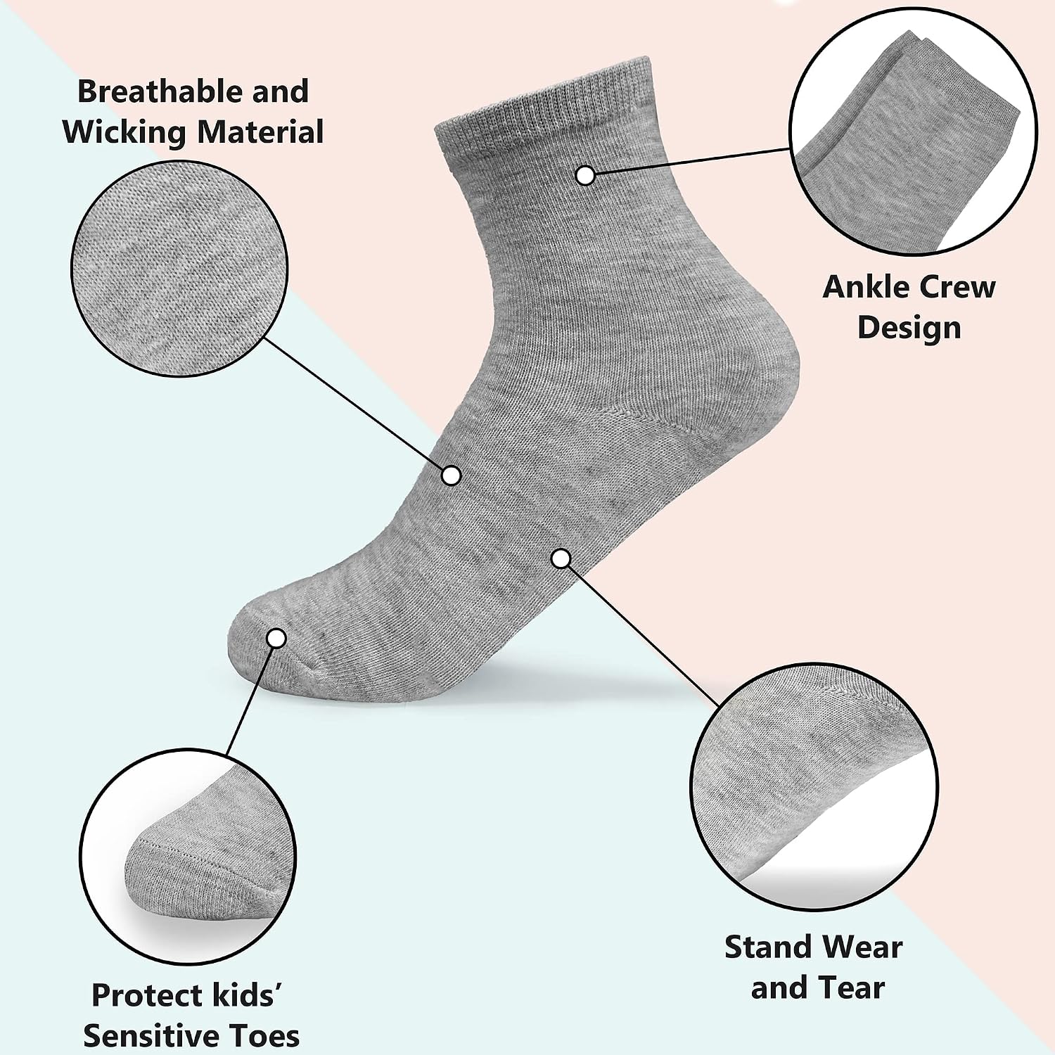 Detalle 2 de GENTABY Kids School Socks 12 Pairs