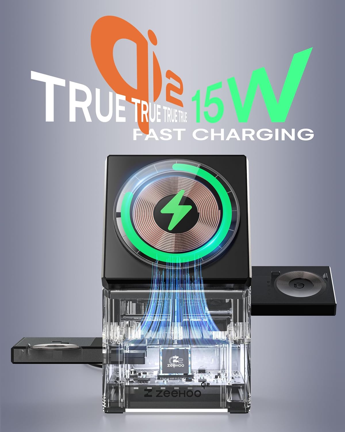 Detalle 2 de ZEEHOO 3-in-1 MagSafe Charger for iPhone 15