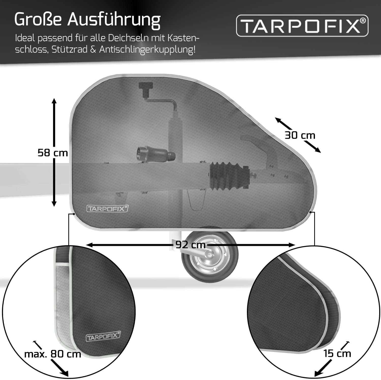 Detalle 2 de Tarpofix Deichselabdeckung Wohnwagen 4‑Lagen 🛡