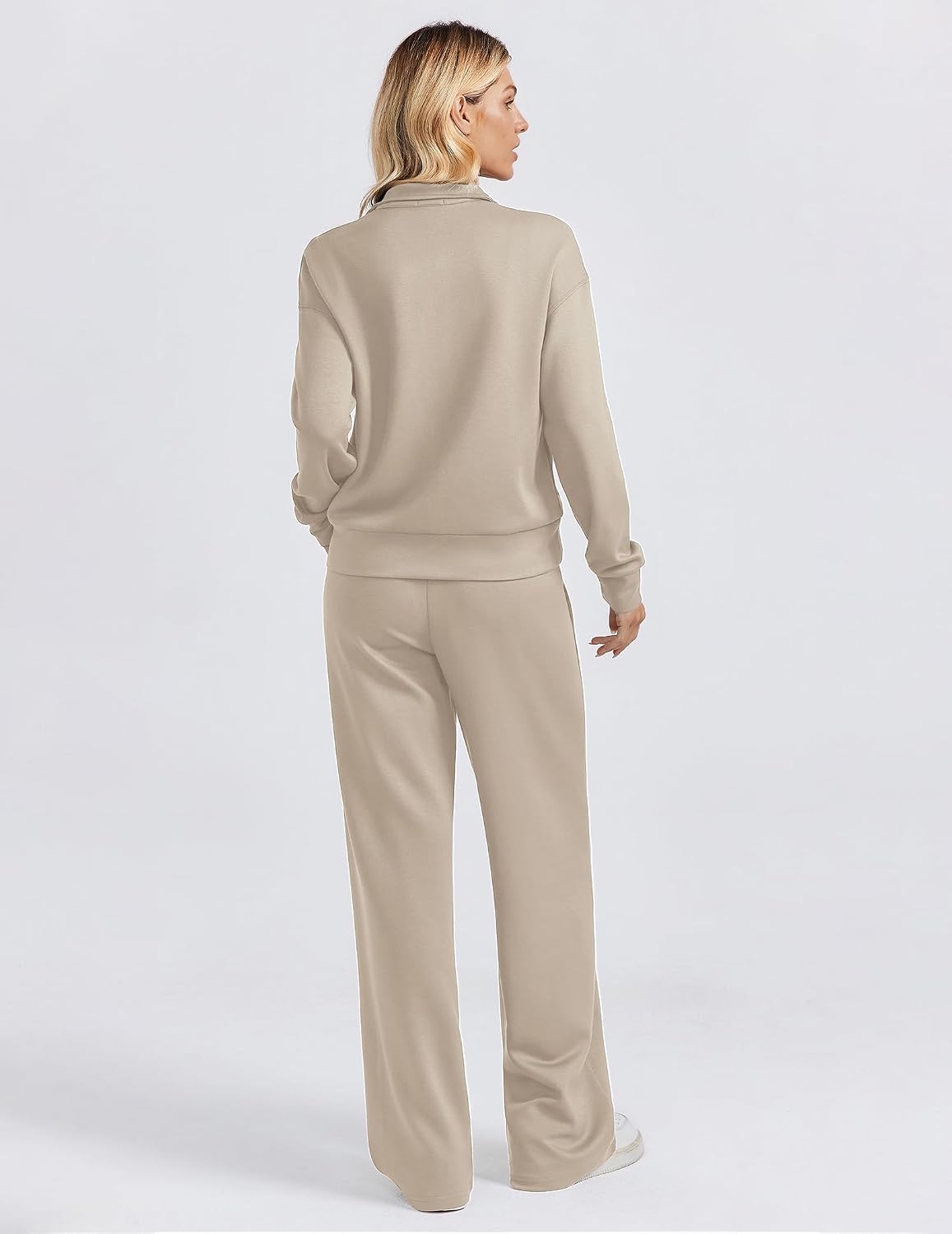 Detalle 2 de PINSPARK Women's Two-Piece Tracksuit with Two-Way Zip Top and Wide-Leg Pants