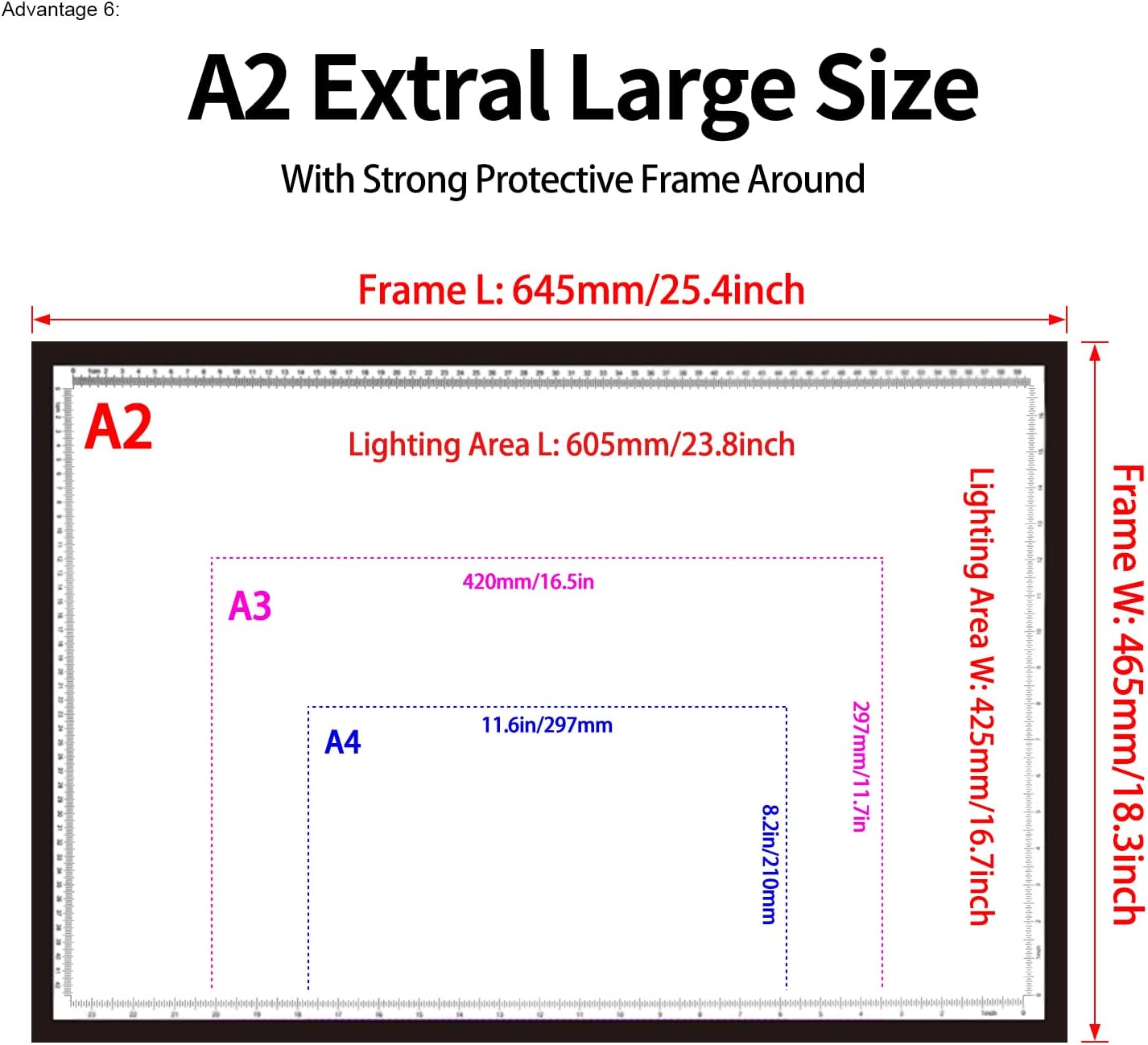 Thumbnail 4 de WELZK 10000+ Lux High Bright Leuchttisch A2 – 3-Farben Light Pad mit 10 Stufen Dimmen