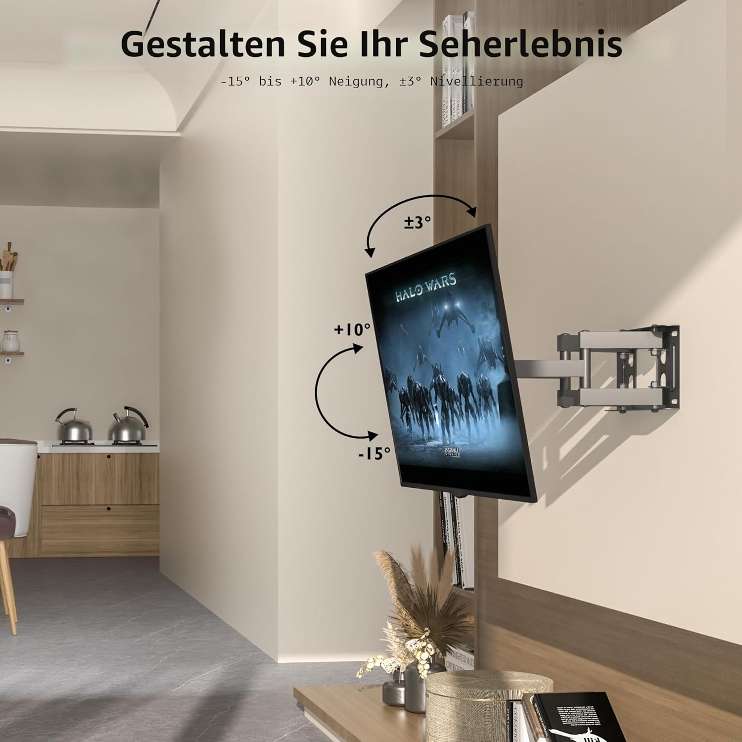 Thumbnail 3 de BONTEC TV Wandhalterung 23–70 Zoll schwenkbar neigbar