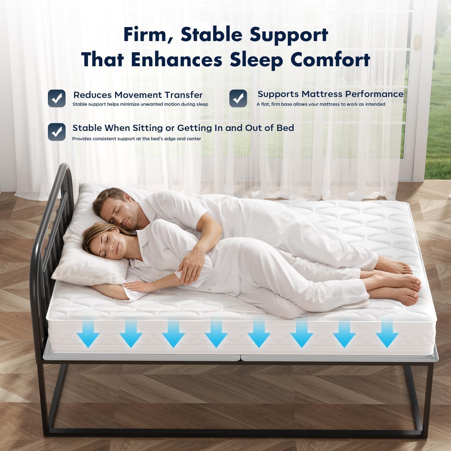 Detalle de BedBro King 10mm Bunkie Board (76" x 80") – Grey Under Mattress Support