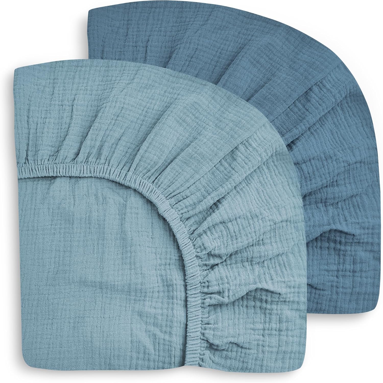 Detalle de SWEET DOLPHIN Muslin Crib Sheets, Cotton