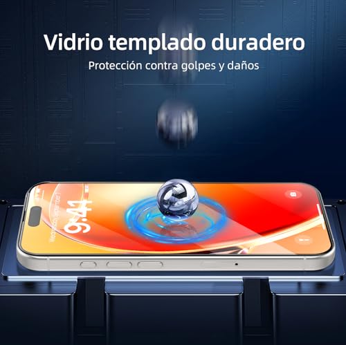 Thumbnail 7 de NEW'C Protector Pantalla para iPhone 17/17 Pro y 16 Pro | Vidrio templado 9H con instalación automática