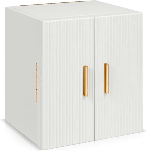 Detalle de Dajasan portagioie a 4 livelli con specchio, 3 cassetti e doppie ante, bianco