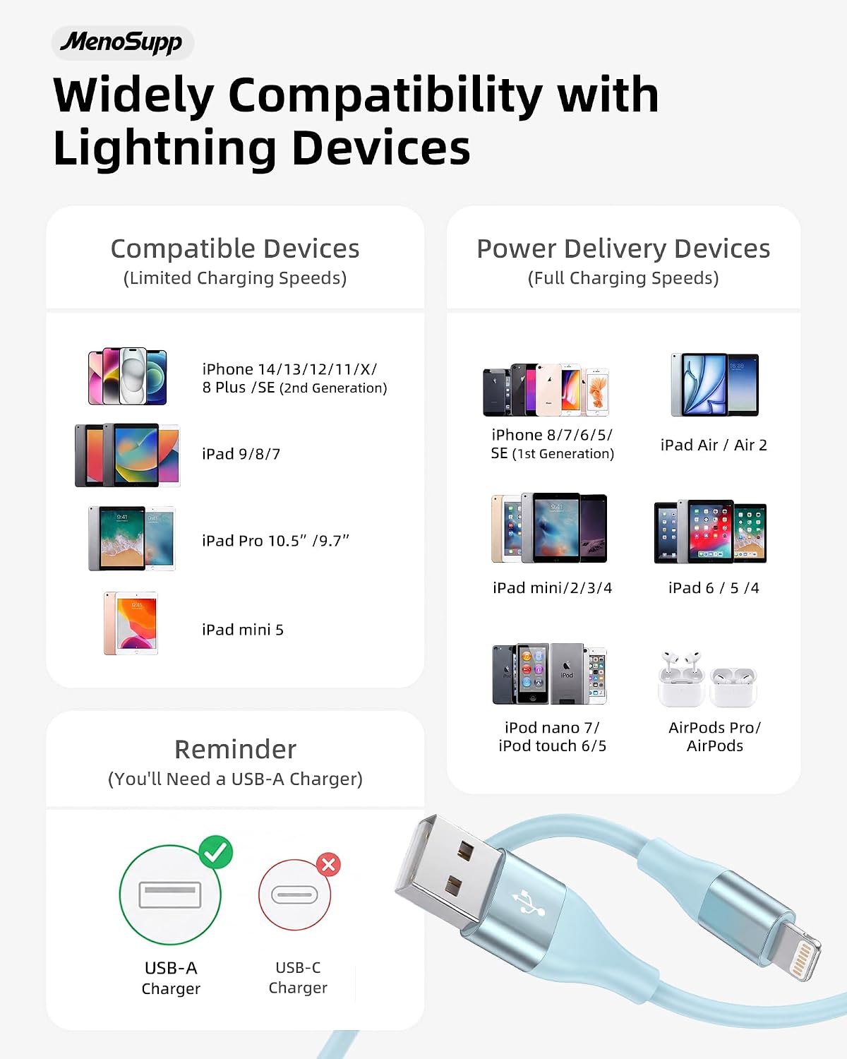 Thumbnail 5 de Apple iPhone Charger 3-Pack 10 ft Lightning Cable