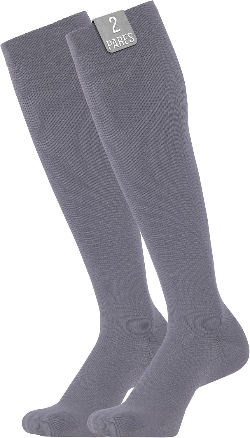 Detalle 2 de 360 Relief medias de compresión 15–20 mmHg (1 par) para mujer y hombre, talla S/M beige con bolsa de malla