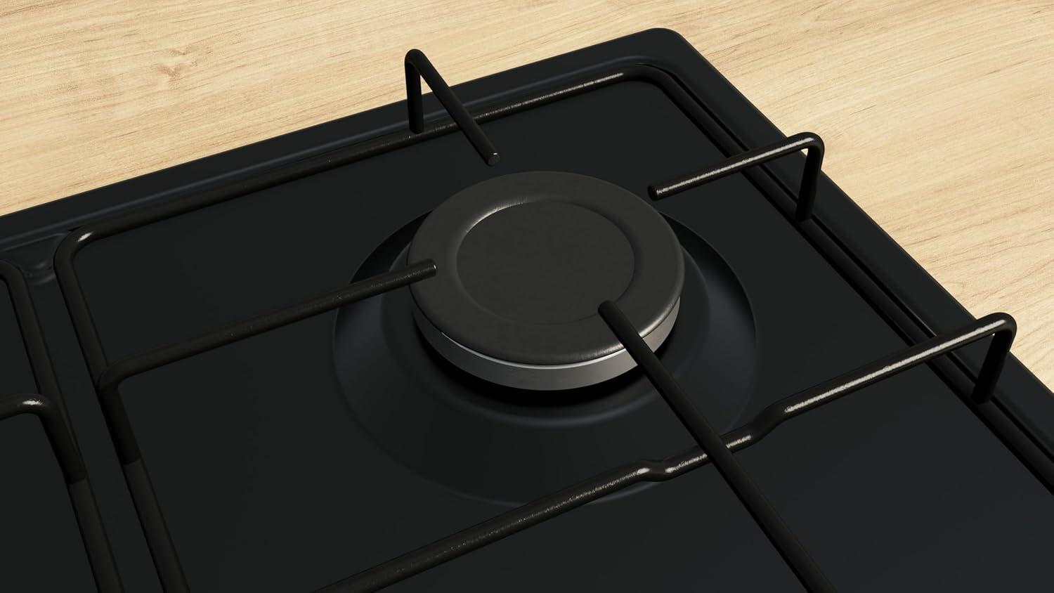 Detalle de Bosch PGP6B6K80 Serie 4 Piano cottura a gas 60 cm – acciaio smaltato nero