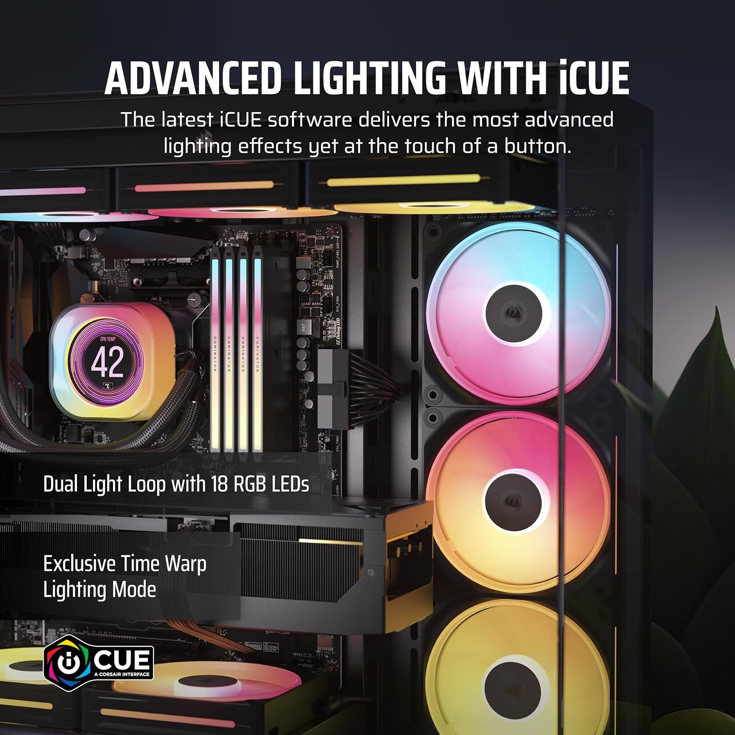 Detalle 2 de CORSAIR iCUE Link LX120-R RGB 120mm PWM Reverse Triple Fan Kit
