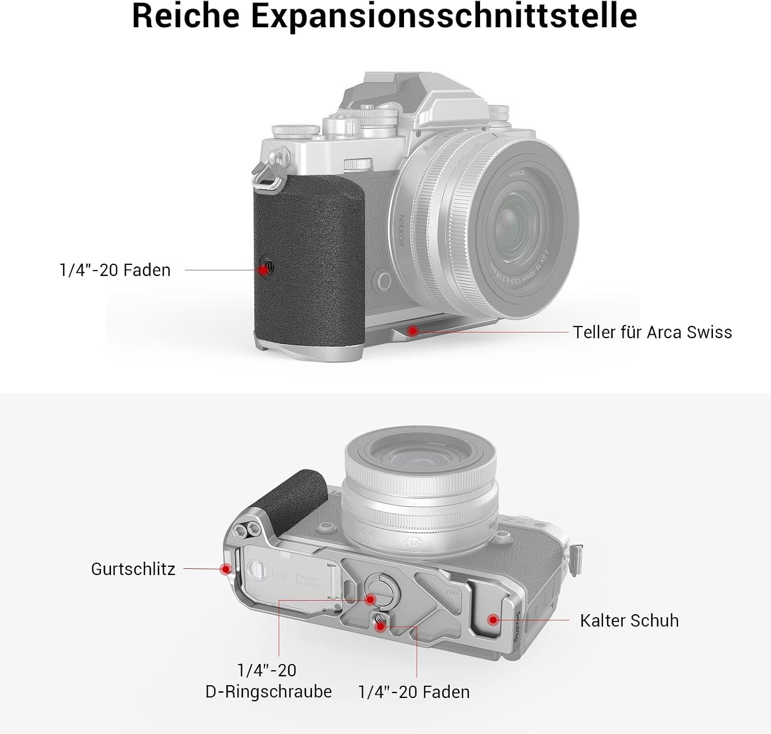 Detalle de SMALLRIG Zfc Handgriff L-Form für Nikon Z fc