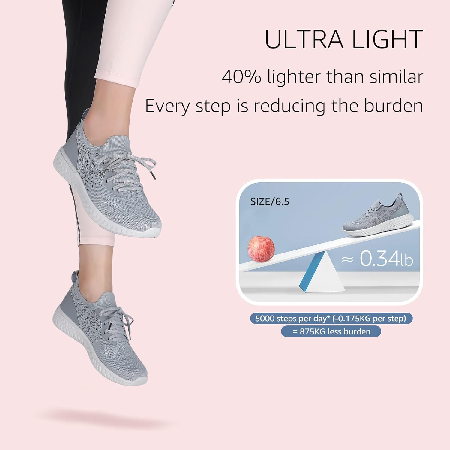 Detalle 2 de HKR Damen Sneaker Atmungsaktiv Turnschuhe – Leicht Laufschuhe Freizeitschuhe