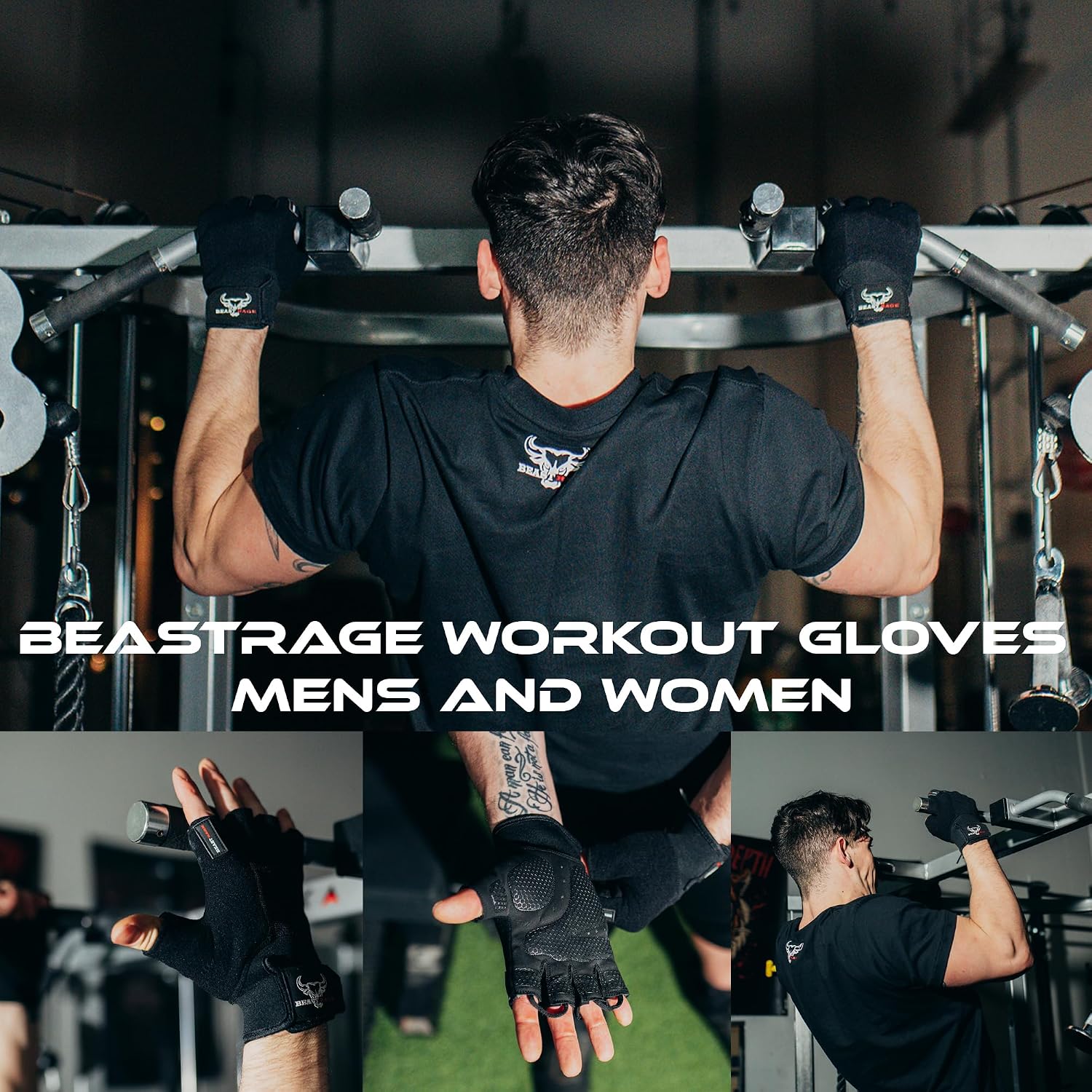 Detalle de BEAST RAGE Gym Gloves for Weight Lifting