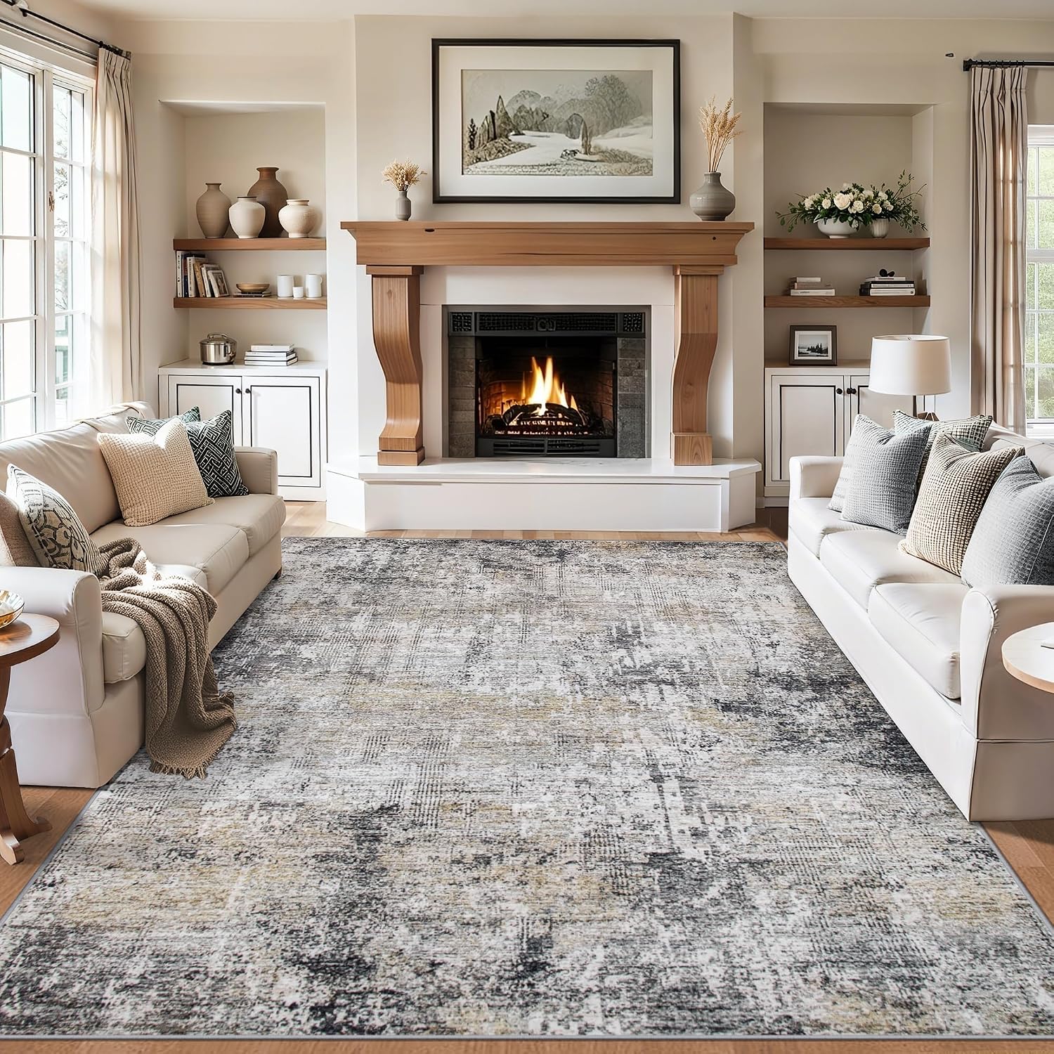 Detalle 2 de 6x9 Washable Modern Abstract Area Rug
