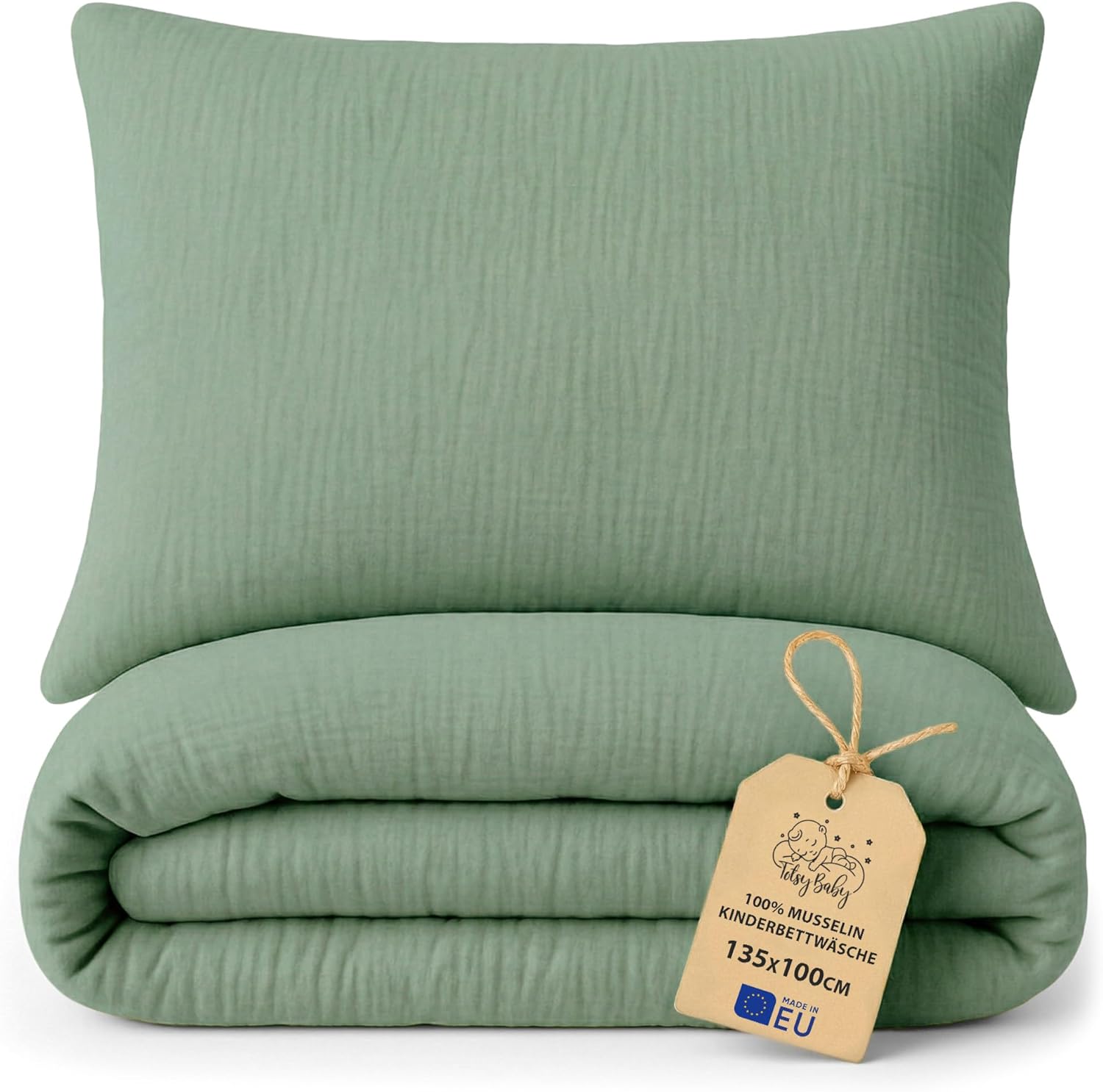 Detalle 2 de Totsy Baby Mousseline Housse de Couette Enfant 100x135cm – Linge de lit en coton mousseline certifié Öko-Tex