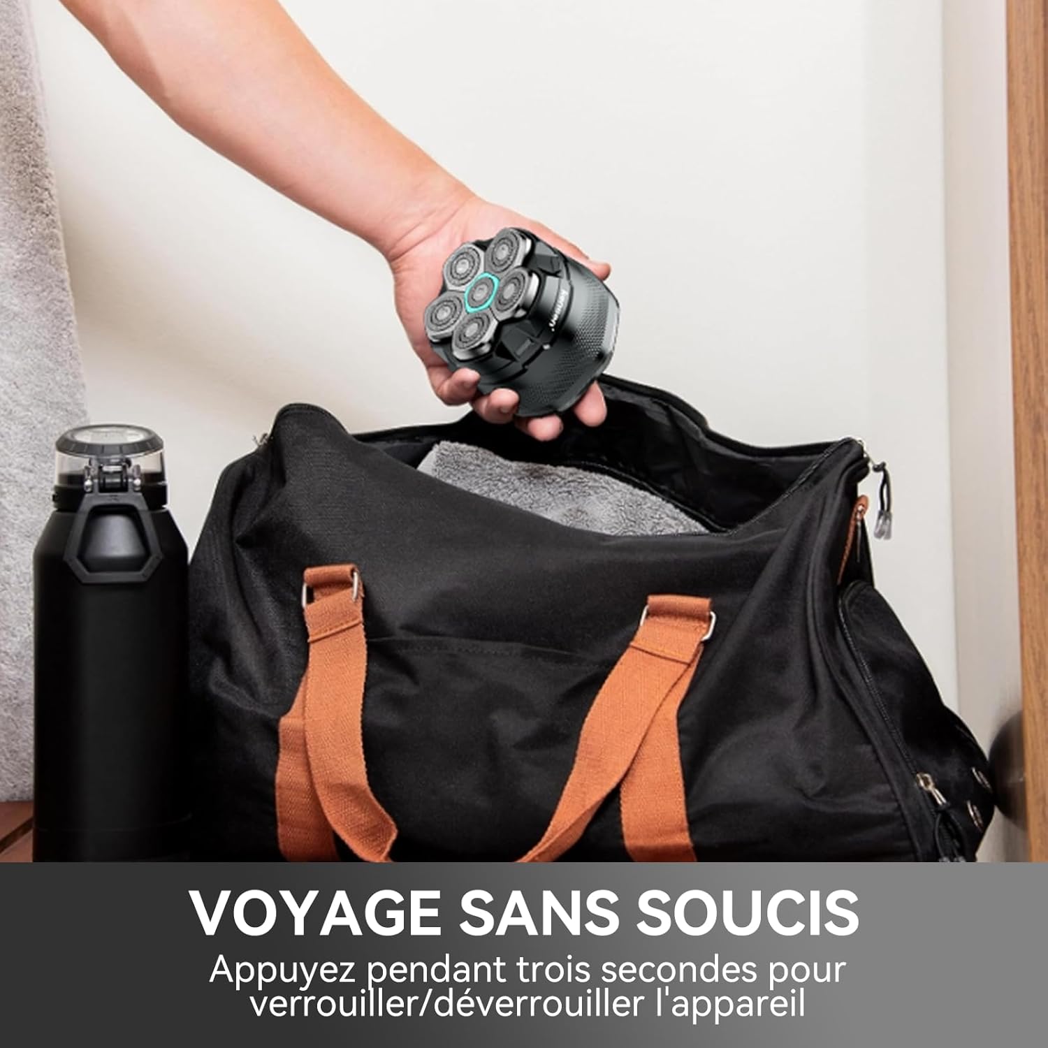 Thumbnail 6 de kensen Rasoir Tête Chauve Homme 6D — rasoir électrique Wet & Dry étanche, 160 min d’autonomie