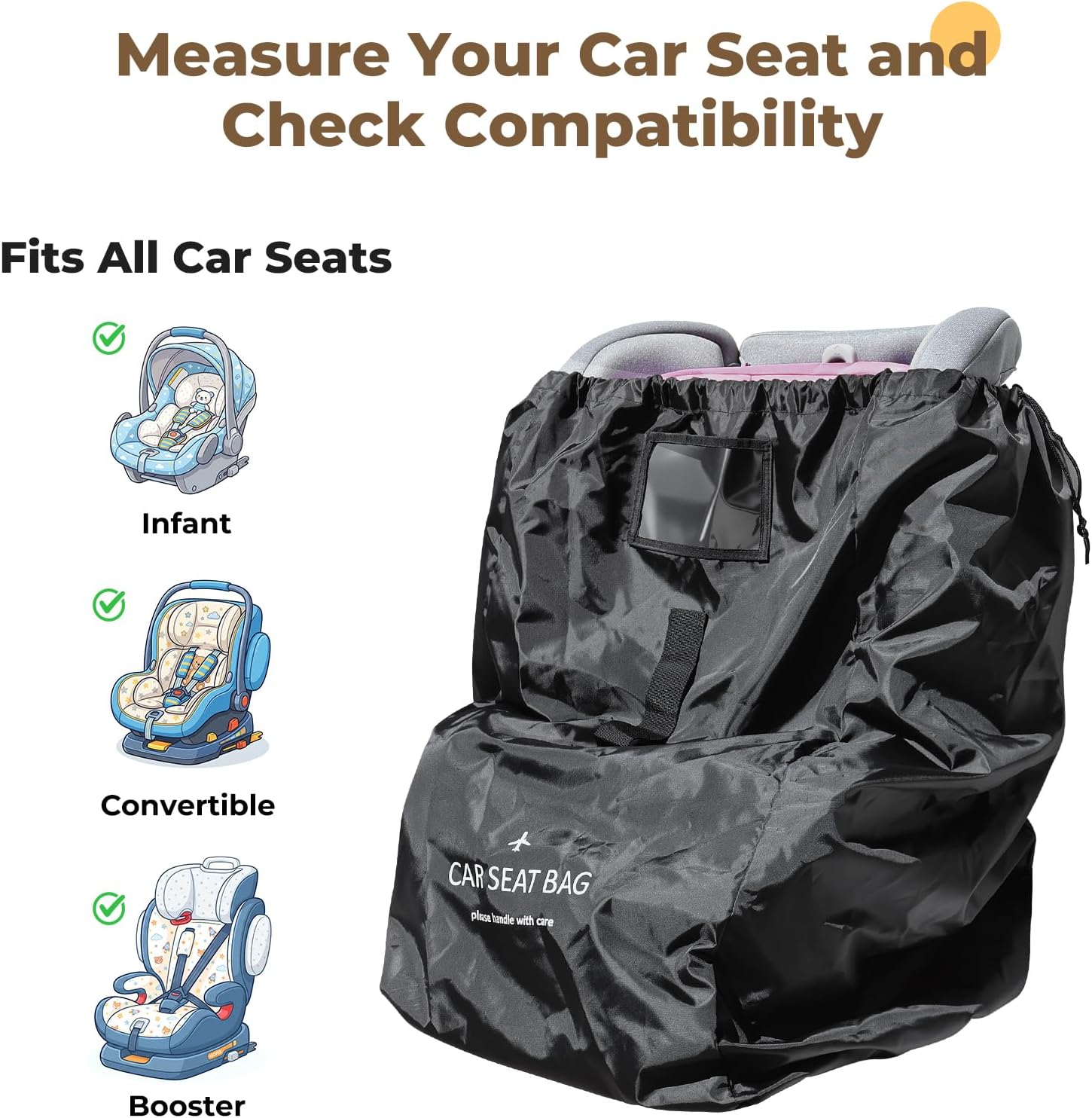 Detalle 1 de MAXRILY Car Seat Travel Bag with Padded Straps