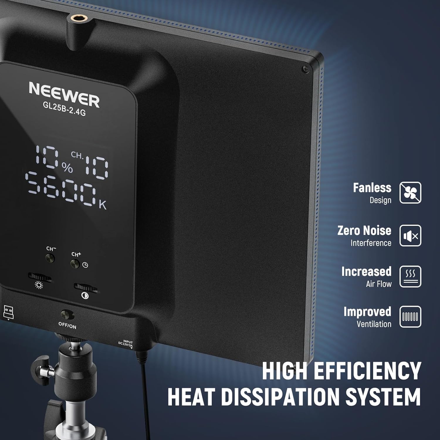 Thumbnail 6 de NEEWER GL25B 12.9" Streaming Key Light with 2.4G RT100 Remote and App Control